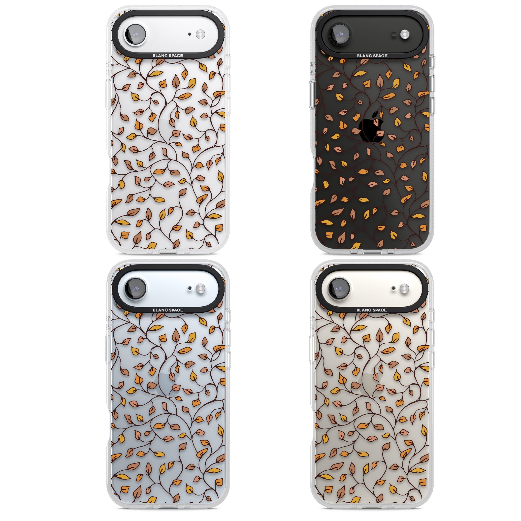 Personalised Autumn Leaves Pattern iPhone 17 Air Impact Air Clear Phone Case APT Impact Protection