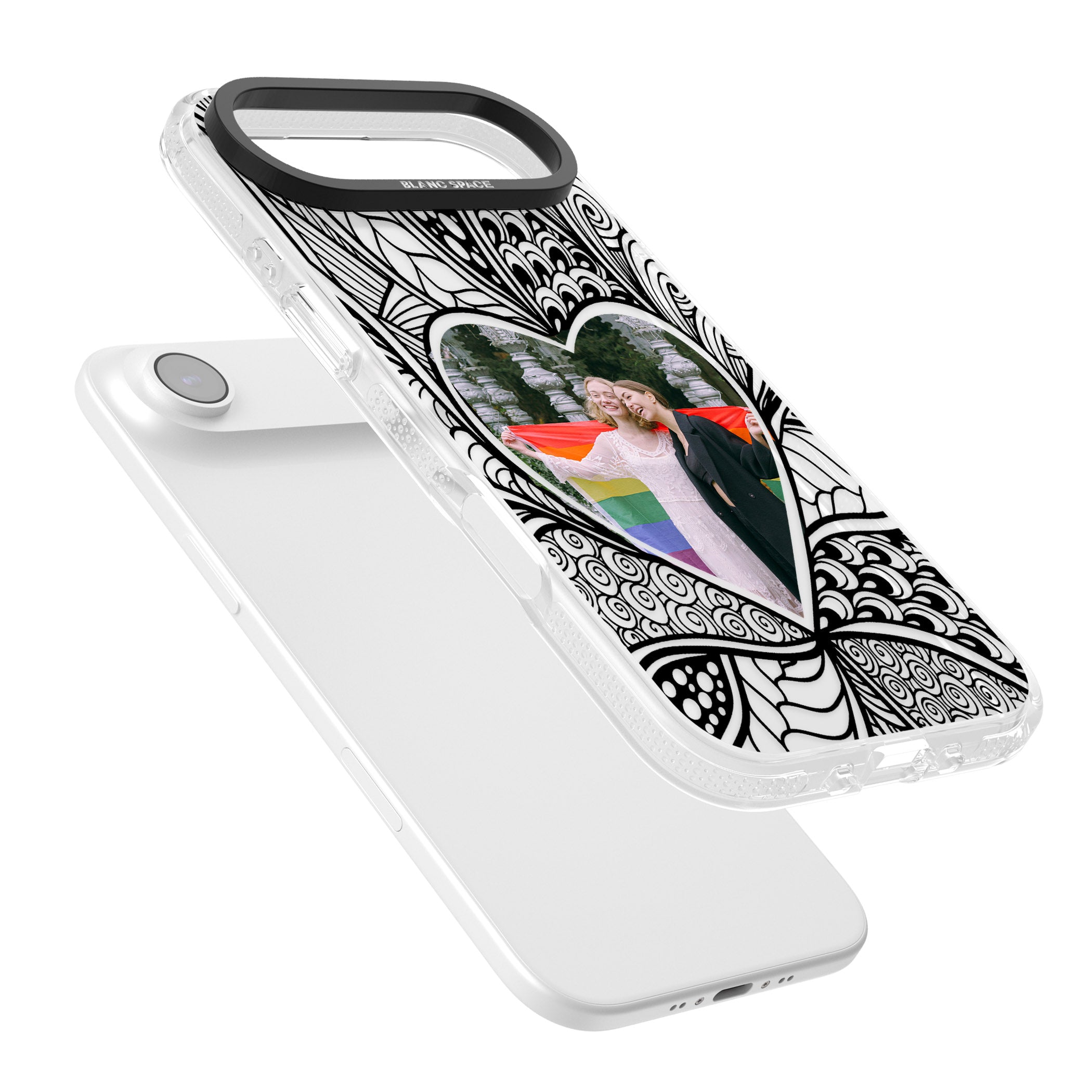 Personalised Henna Heart Photo Case iPhone 17 Air Impact Air Clear Phone Case Colours