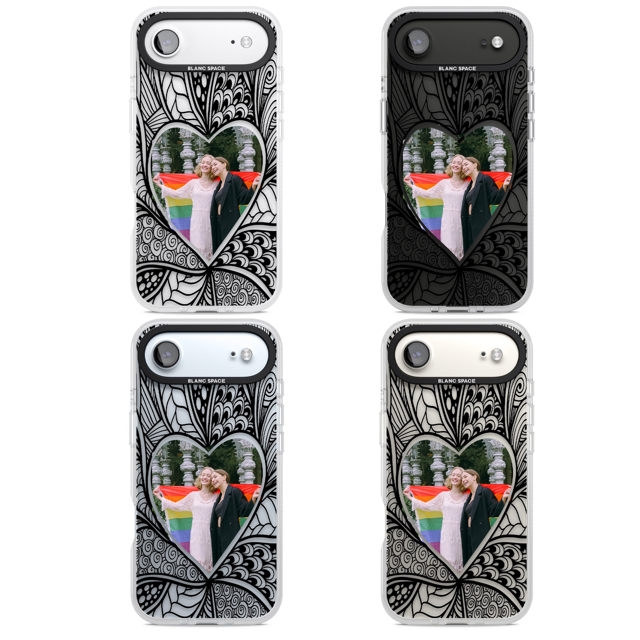 Personalised Henna Heart Photo Case iPhone 17 Air Impact Air Clear Phone Case APT Impact Protection