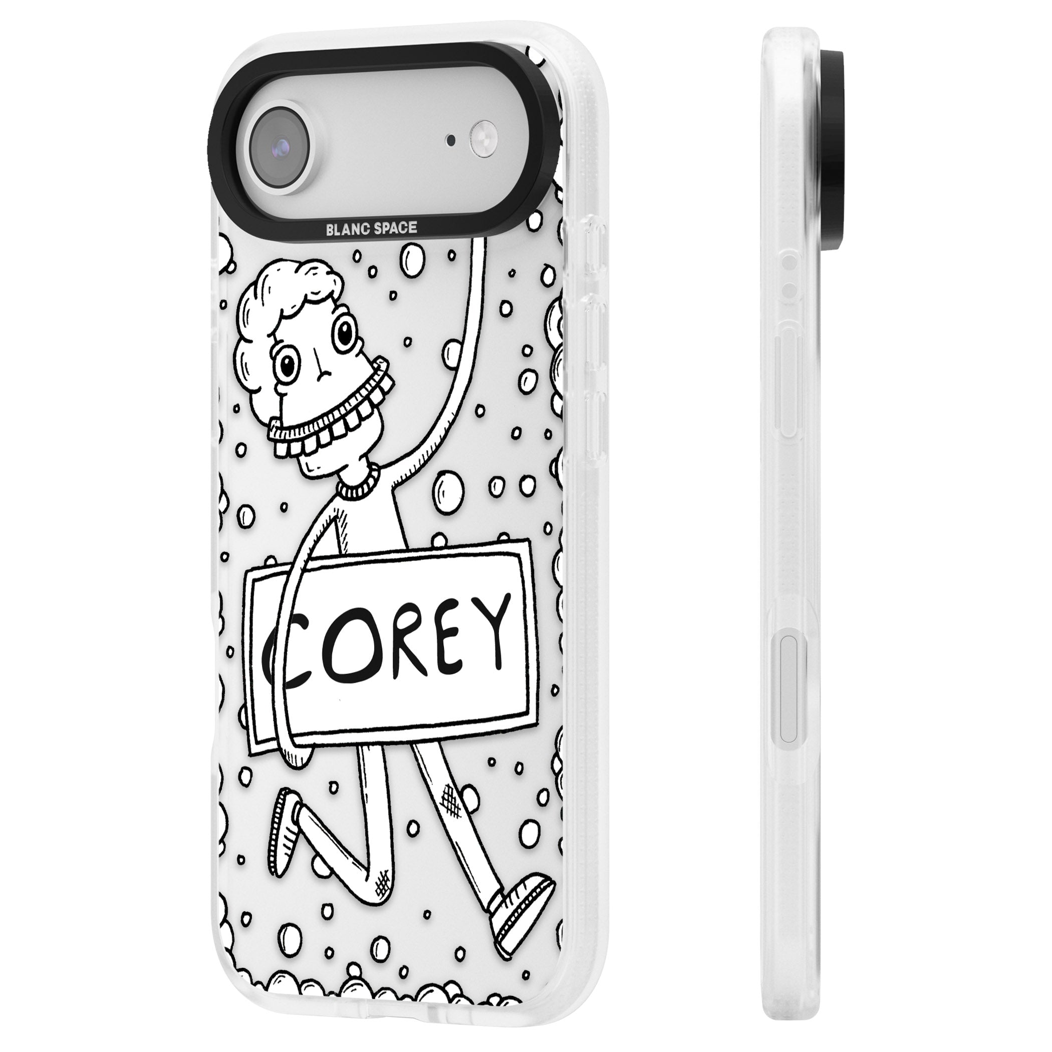 Personalised Banner Boy iPhone 17 Air Impact Air Clear Phone Case Side Profile