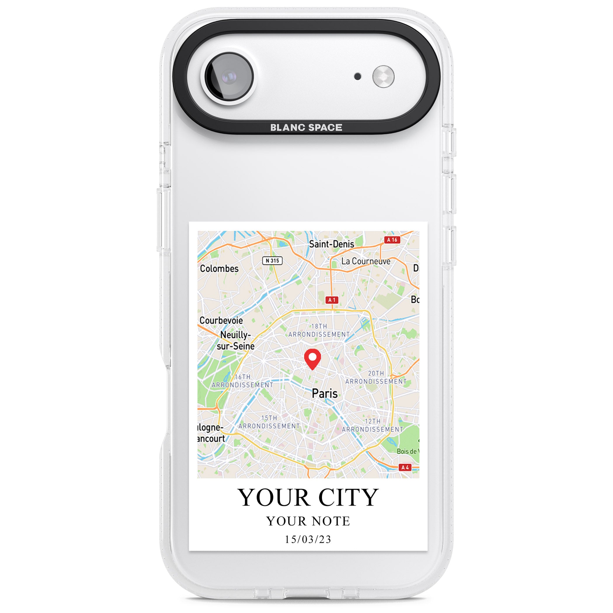 Personalised World Map iPhone 17 Air Impact Air Clear Phone Case