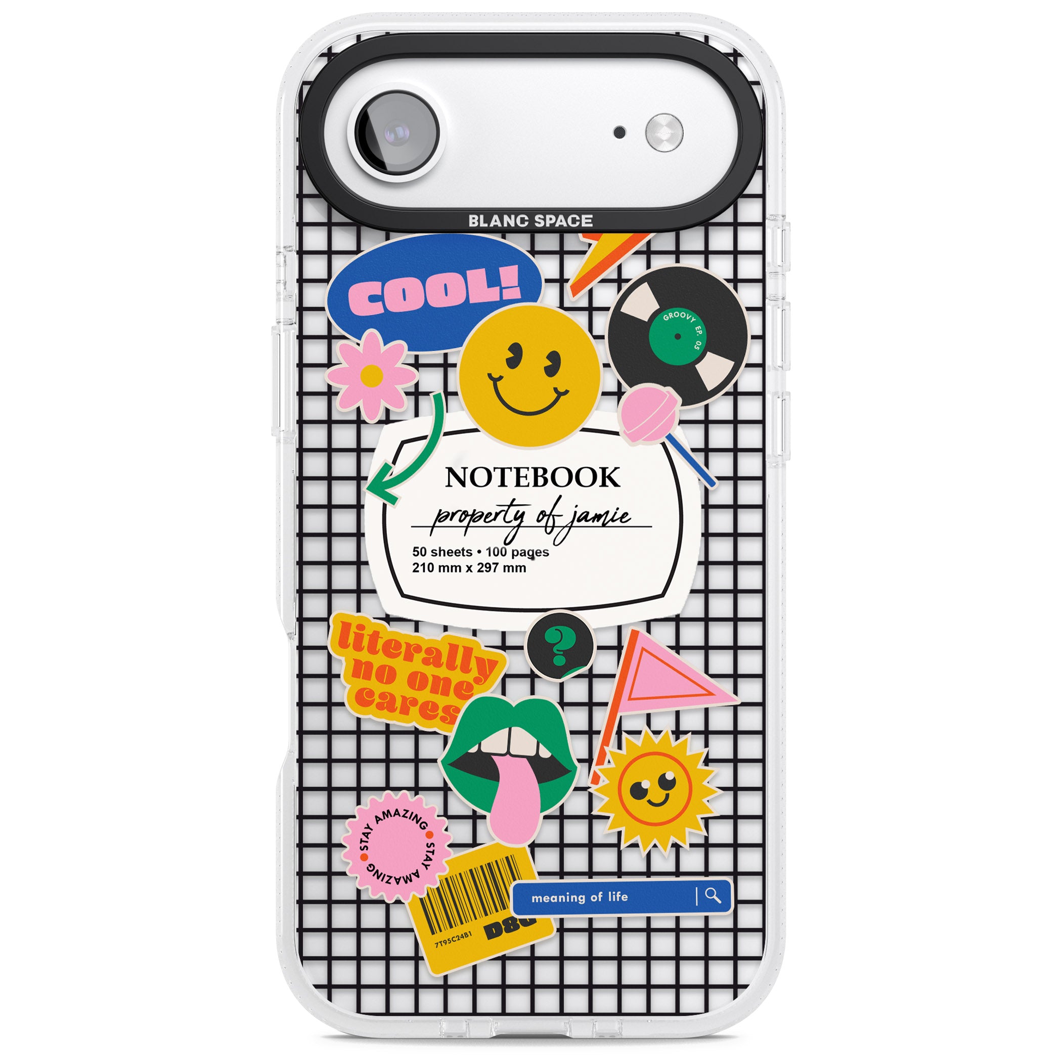 Personalised Sticker Mix Grid iPhone 17 Air Impact Air Clear Phone Case
