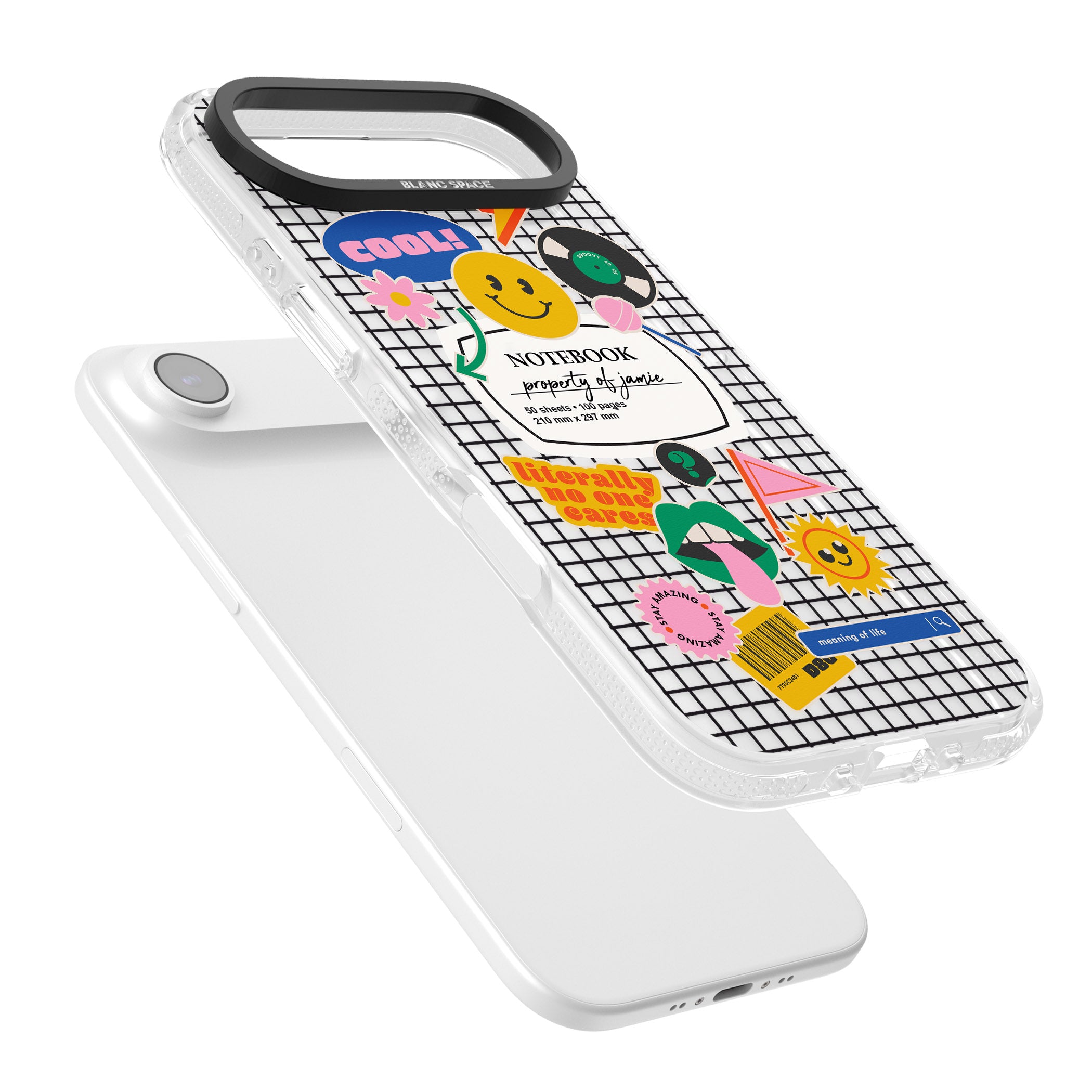 Personalised Sticker Mix Grid iPhone 17 Air Impact Air Clear Phone Case Colours