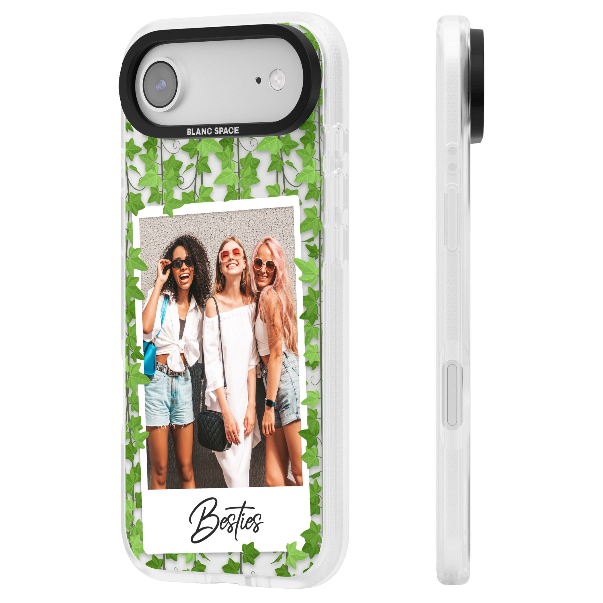 Personalised Ivy Vine Instant Photo iPhone 17 Air Impact Air Clear Phone Case Side Profile