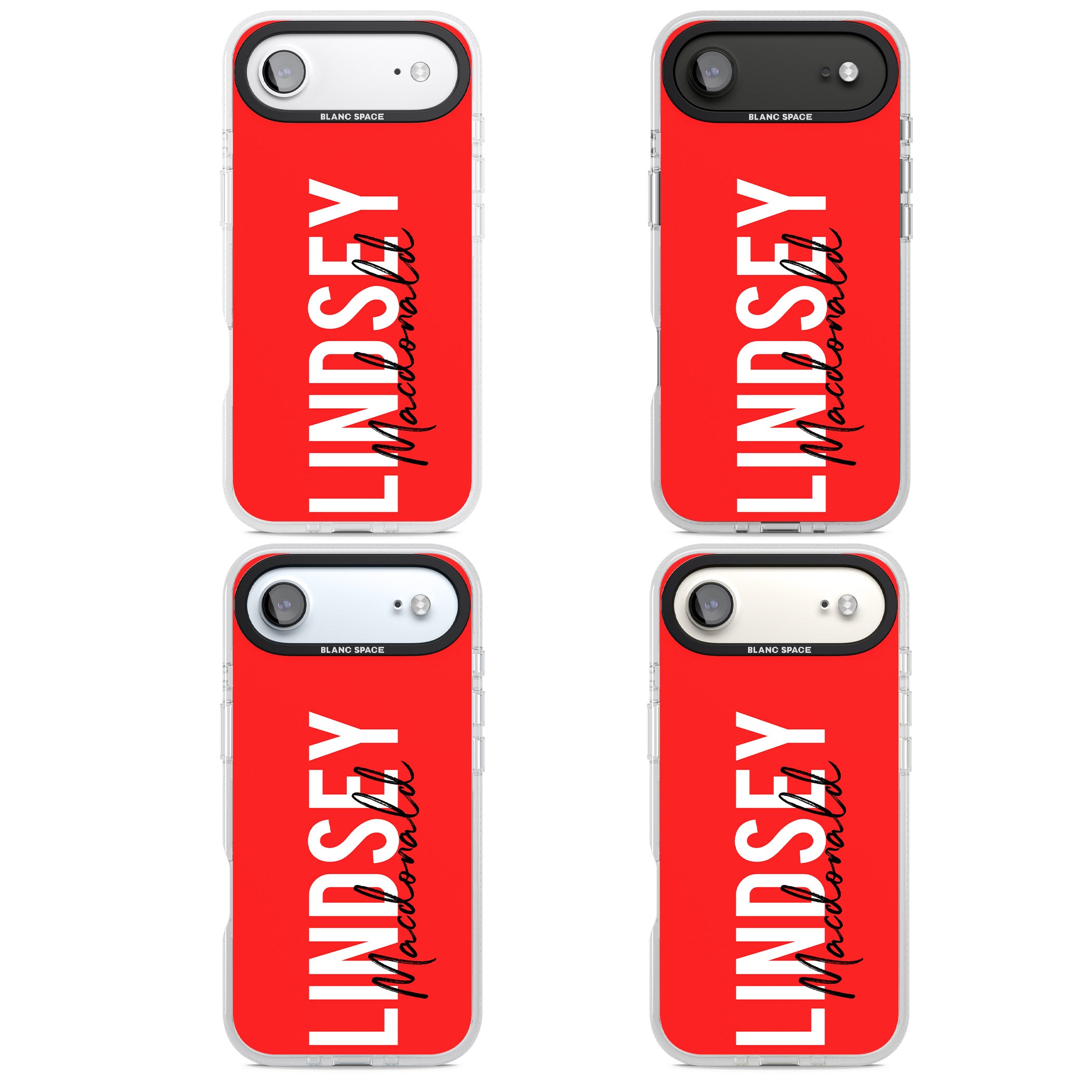 Personalised Bold Name: Red iPhone 17 Air Impact Air Clear Phone Case APT Impact Protection