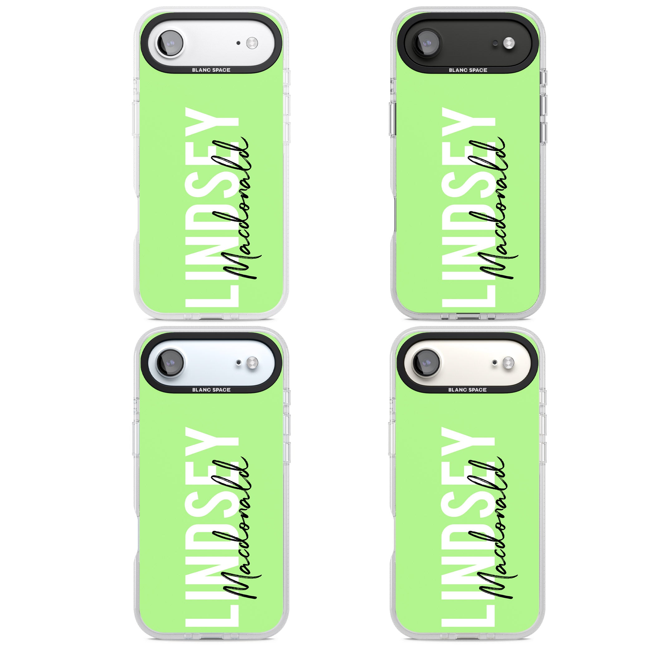 Personalised Bold Name: Lime iPhone 17 Air Impact Air Clear Phone Case APT Impact Protection