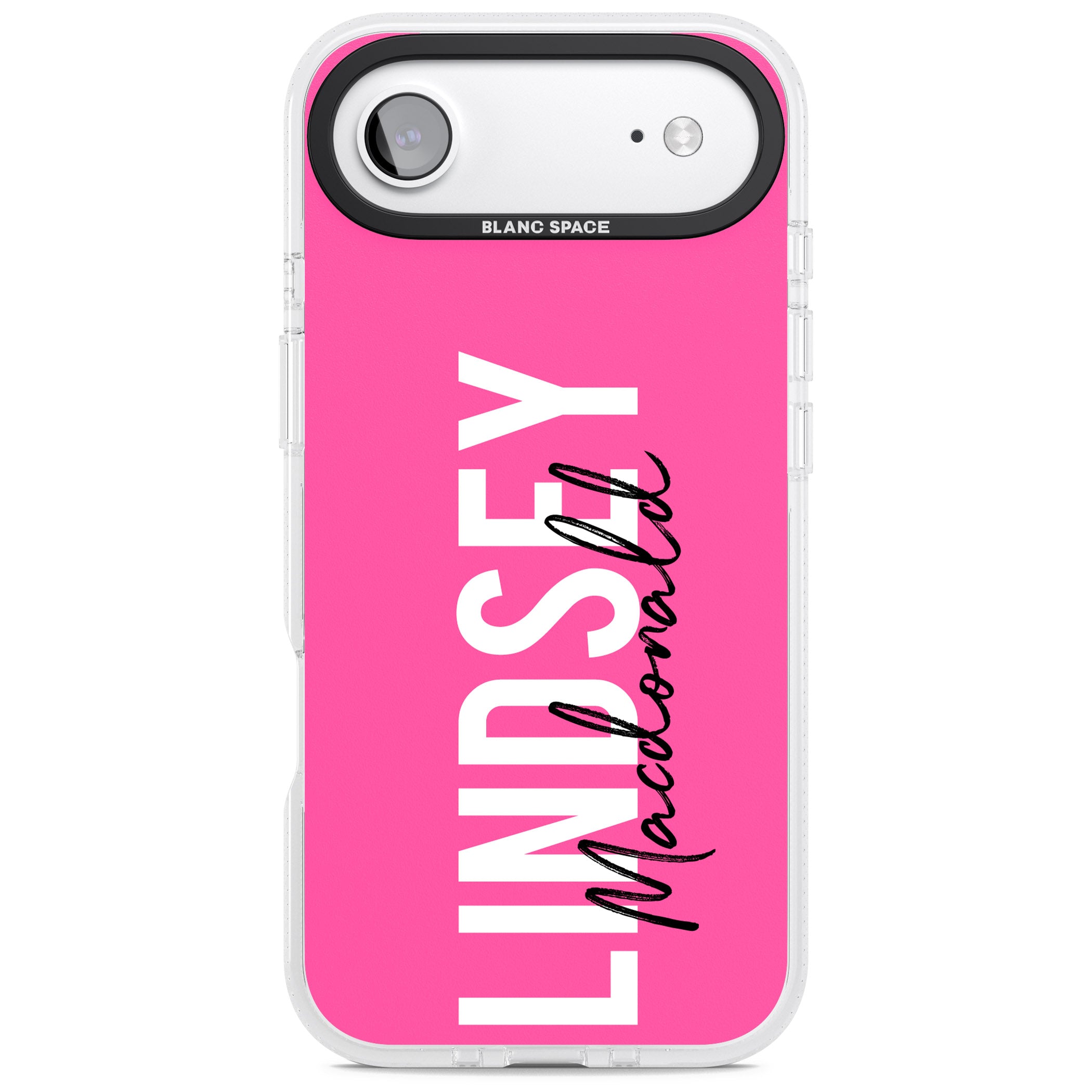 Personalised Bold Name: Pink iPhone 17 Air Impact Air Clear Phone Case