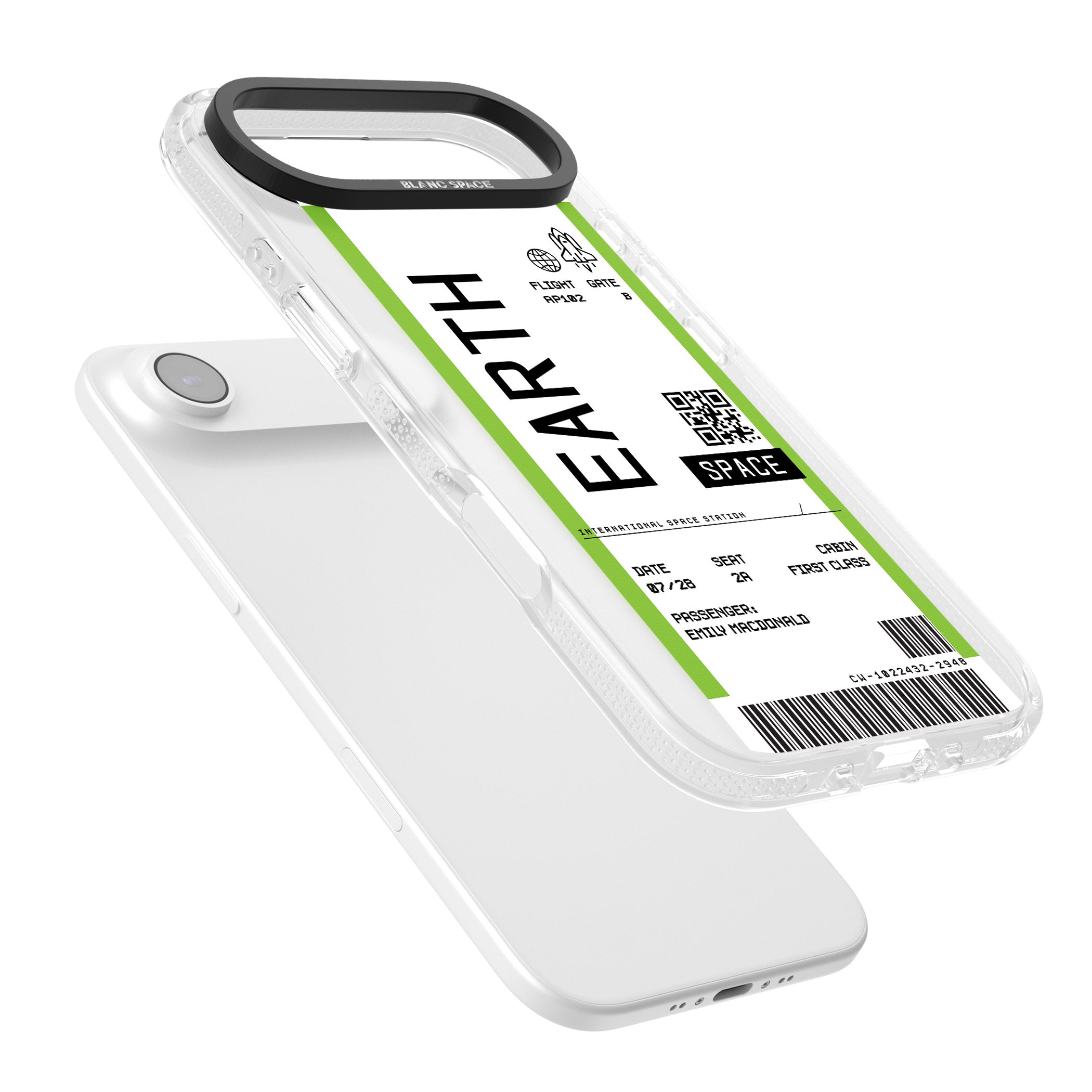 Personalised Earth Travel Ticket iPhone 17 Air Impact Air Clear Phone Case Colours
