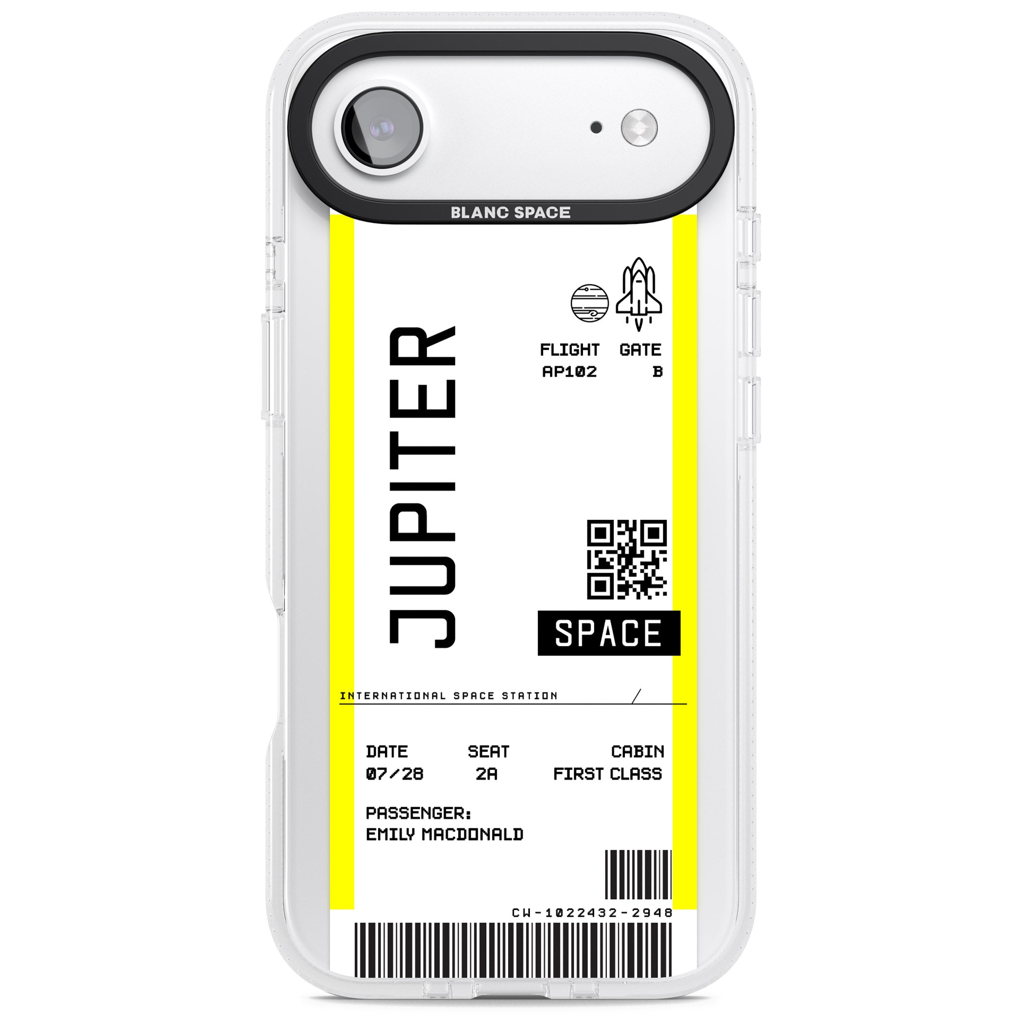 Personalised Jupiter Travel Ticket iPhone 17 Air Impact Air Clear Phone Case