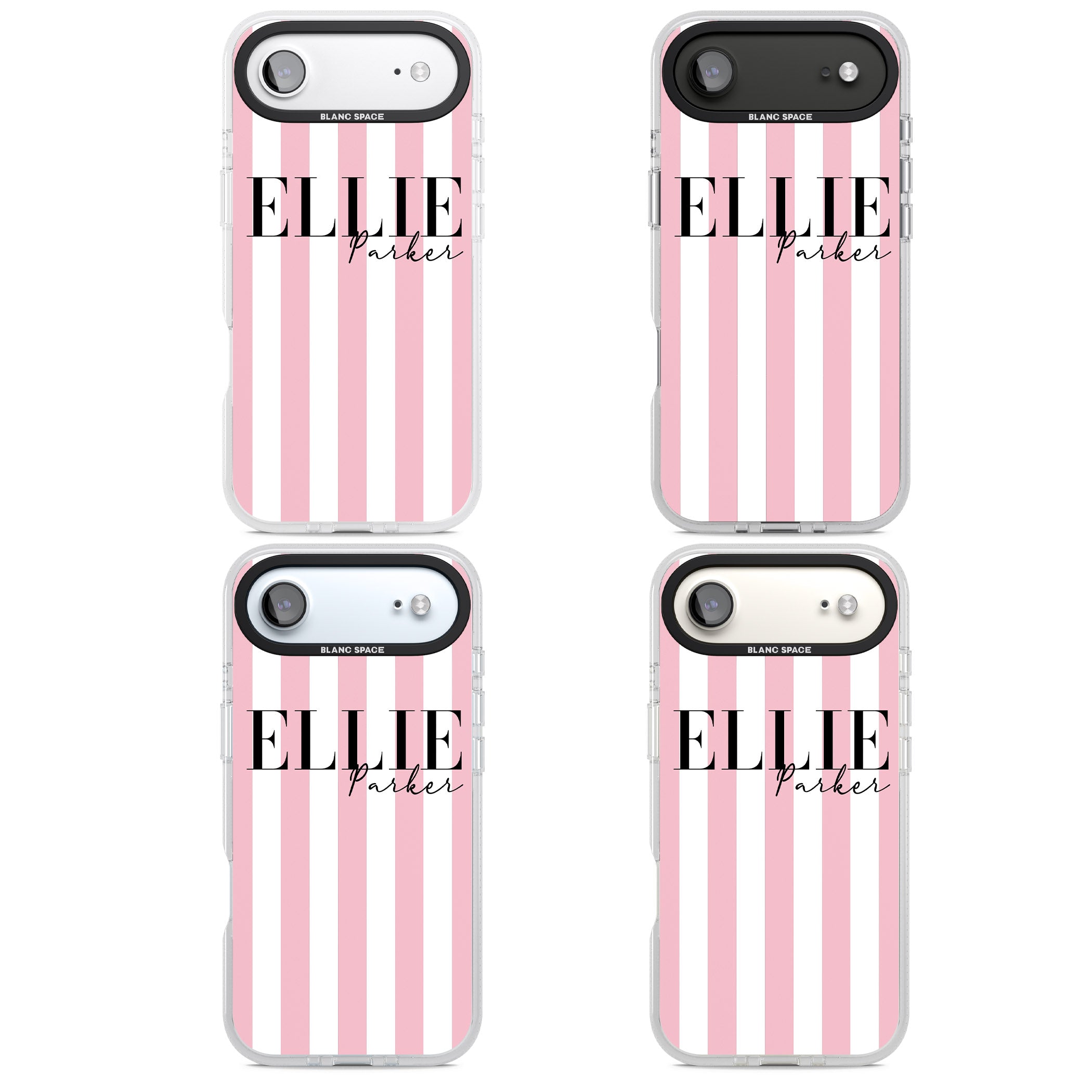 Personalised Pink Stripes iPhone 17 Air Impact Air Clear Phone Case APT Impact Protection