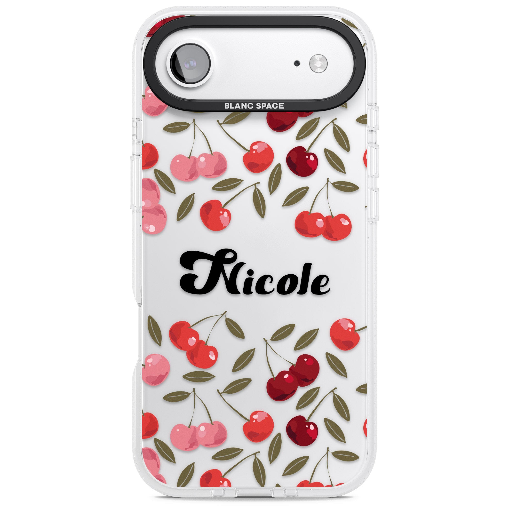 Personalised Cherry Pattern iPhone 17 Air Impact Air Clear Phone Case