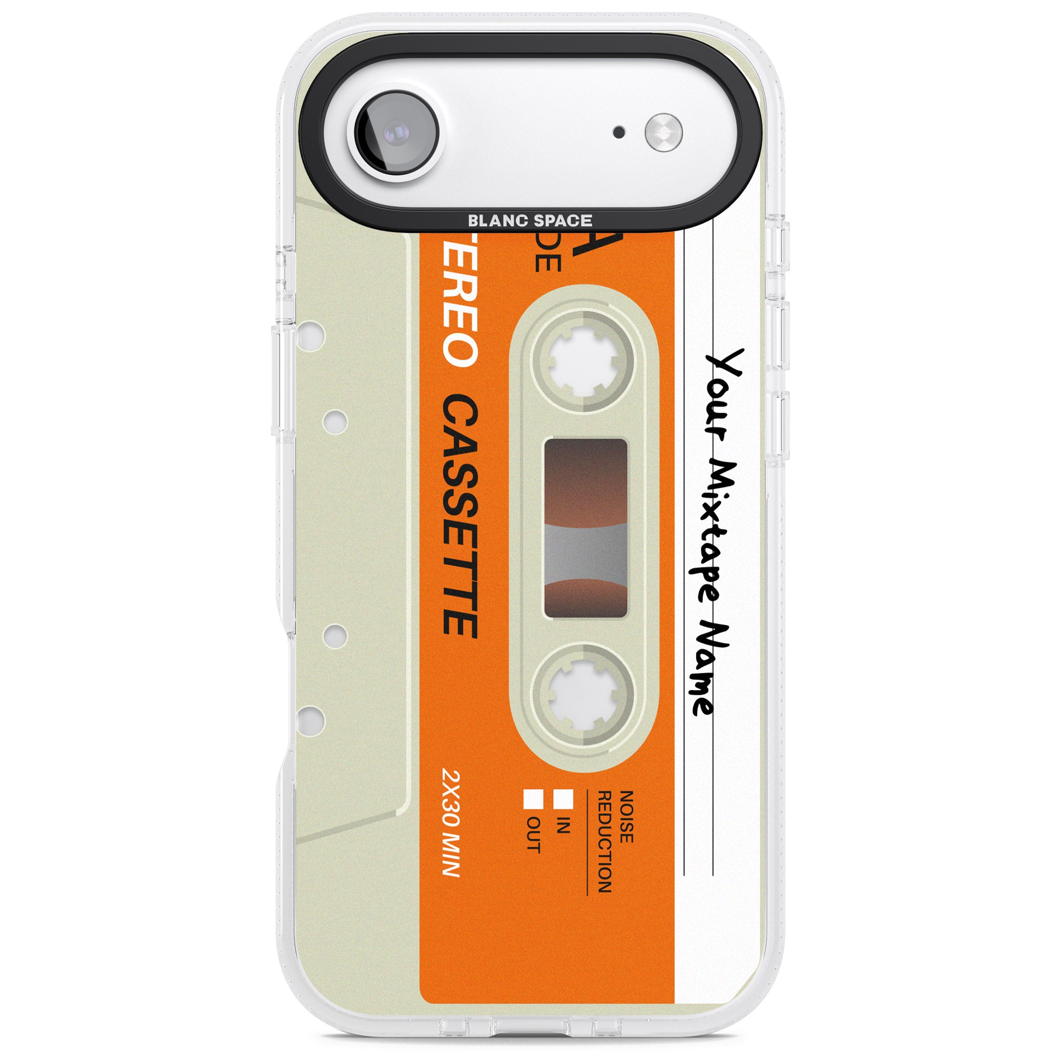 Personalised Retro Cassette Classic iPhone 17 Air Impact Air Clear Phone Case