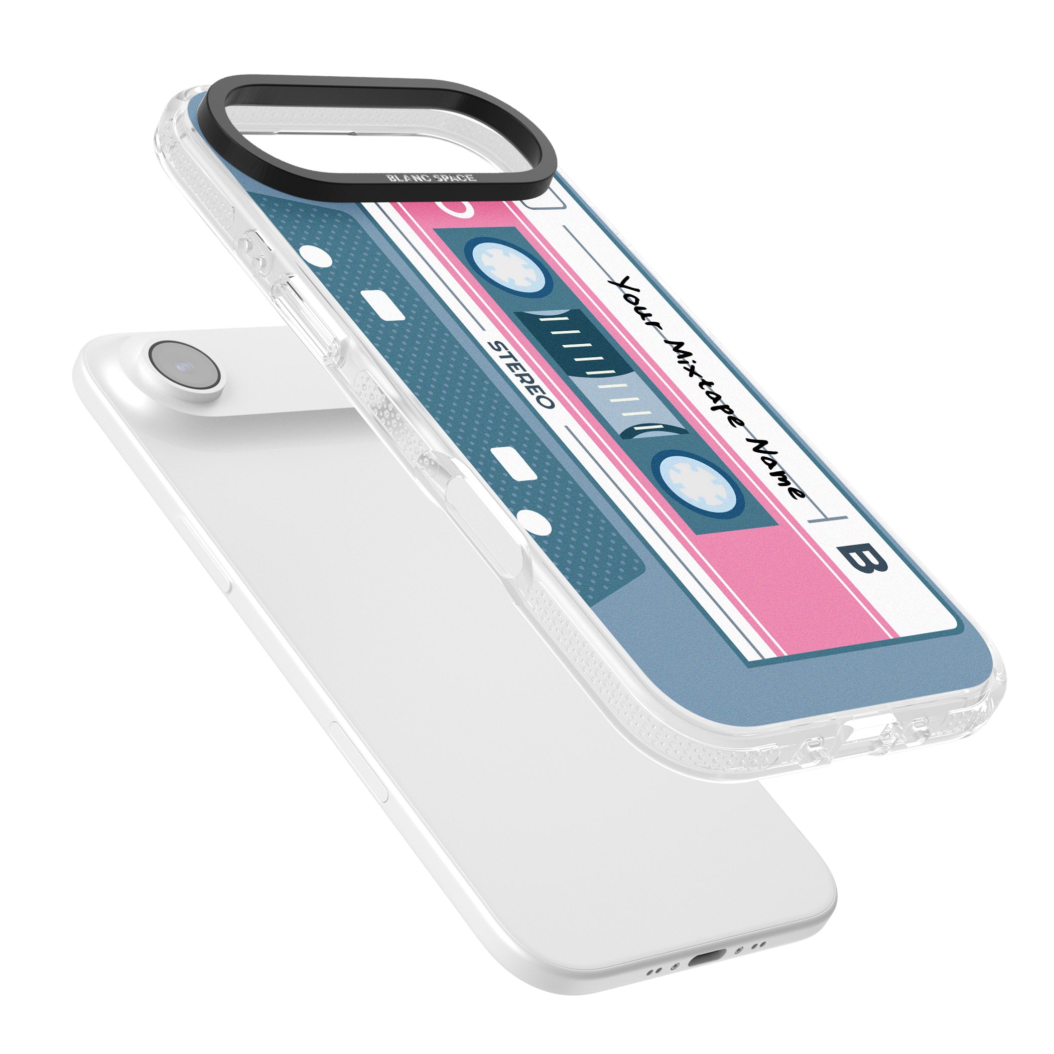 Personalised Retro Cassette Mixtape iPhone 17 Air Impact Air Clear Phone Case Colours
