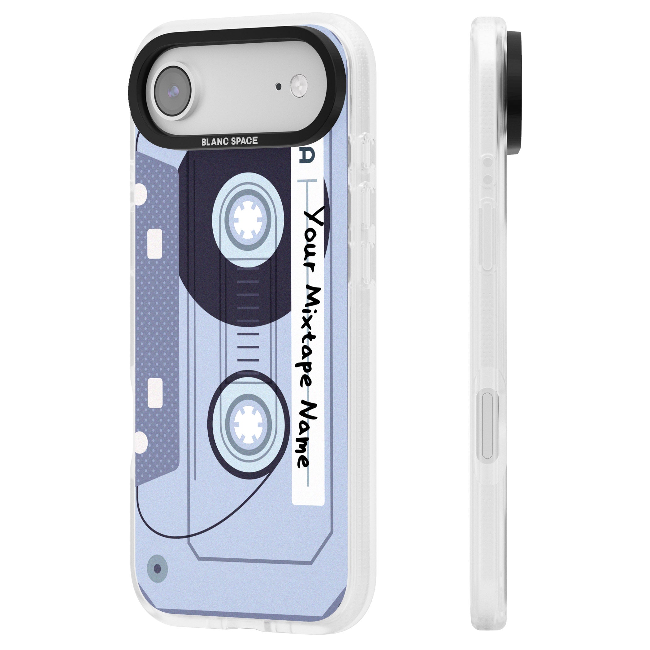 Personalised Retro Mixtape Industrial iPhone 17 Air Impact Air Clear Phone Case Side Profile