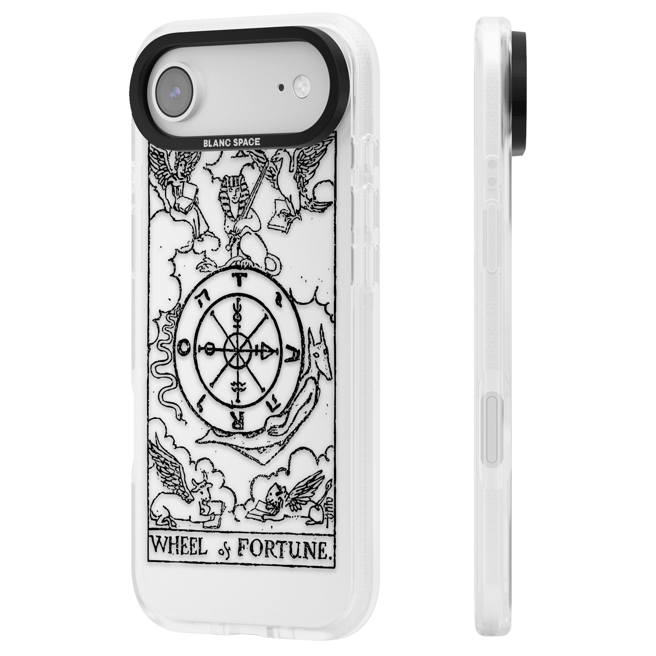 Personalised Wheel Of Fortune Tarot Transparent iPhone 17 Air Impact Air Clear Phone Case Side Profile