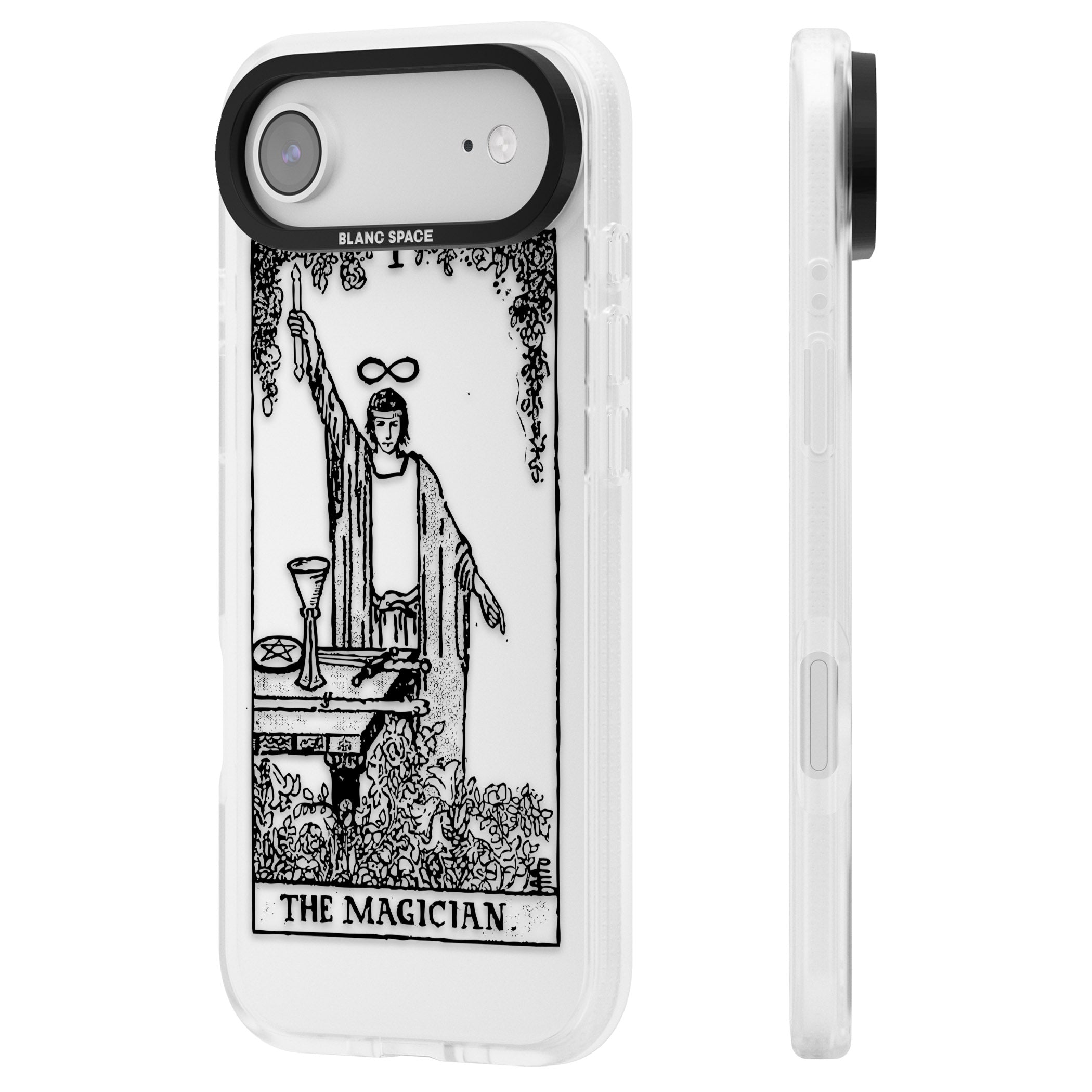 Personalised The Magician Tarot Transparent iPhone 17 Air Impact Air Clear Phone Case Side Profile