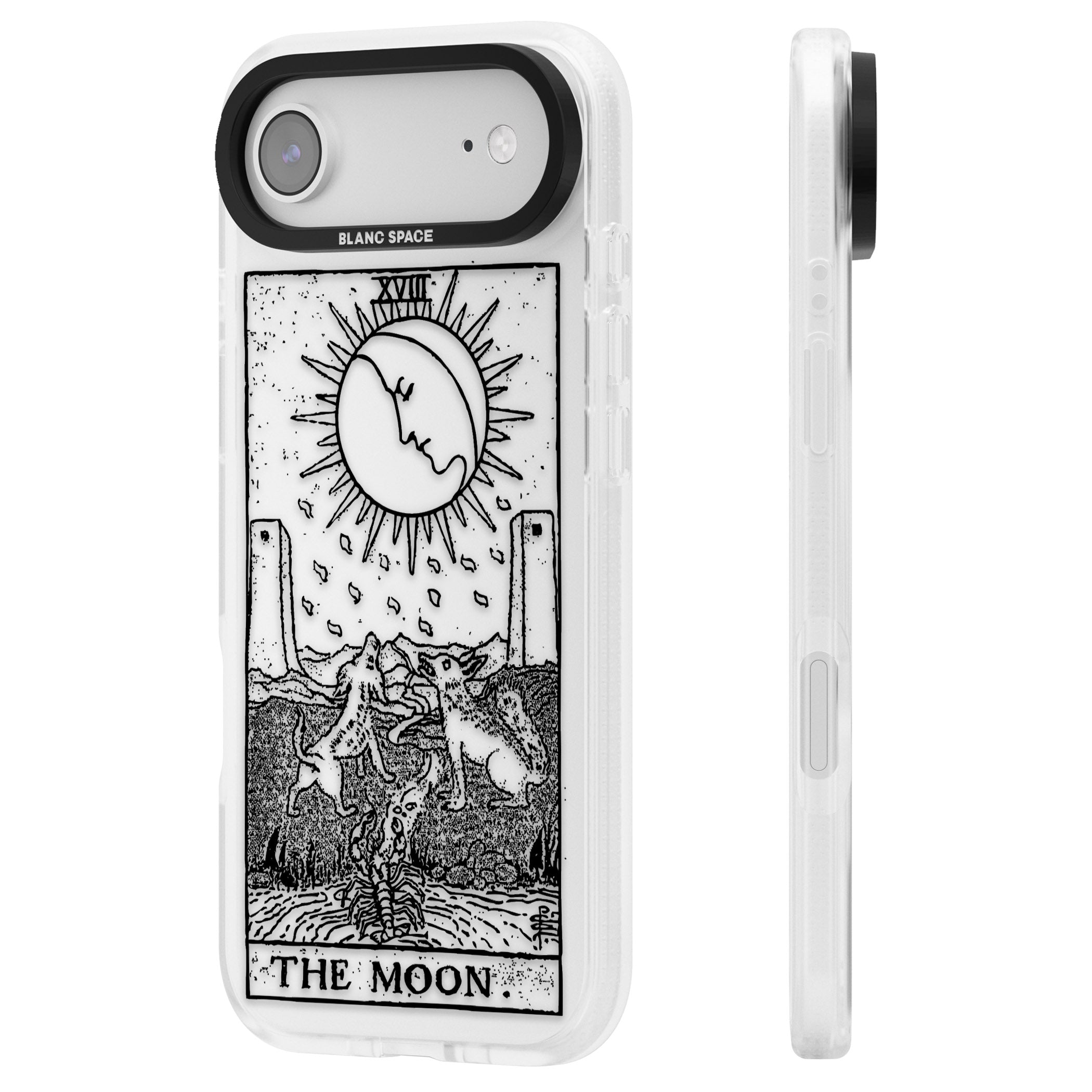 Personalised The Moon Tarot Card (Clear) iPhone 17 Air Impact Air Clear Phone Case Side Profile
