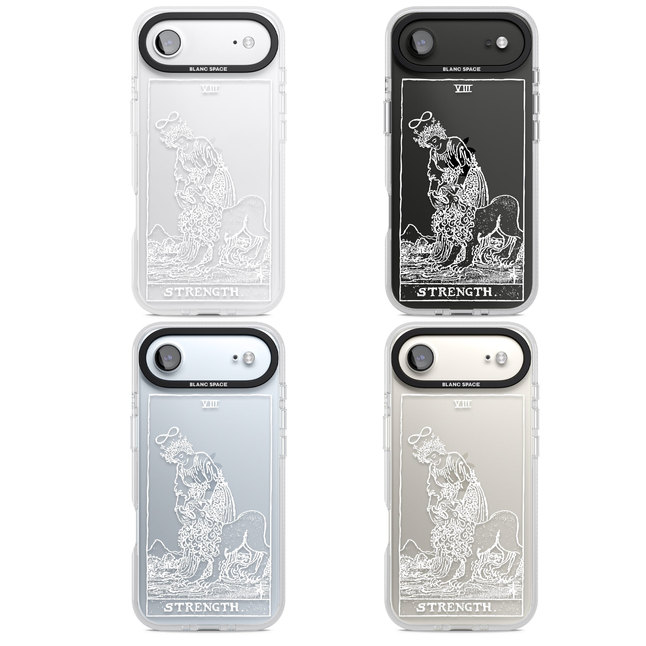 Personalised Strength Tarot Card (White) iPhone 17 Air Impact Air Clear Phone Case APT Impact Protection