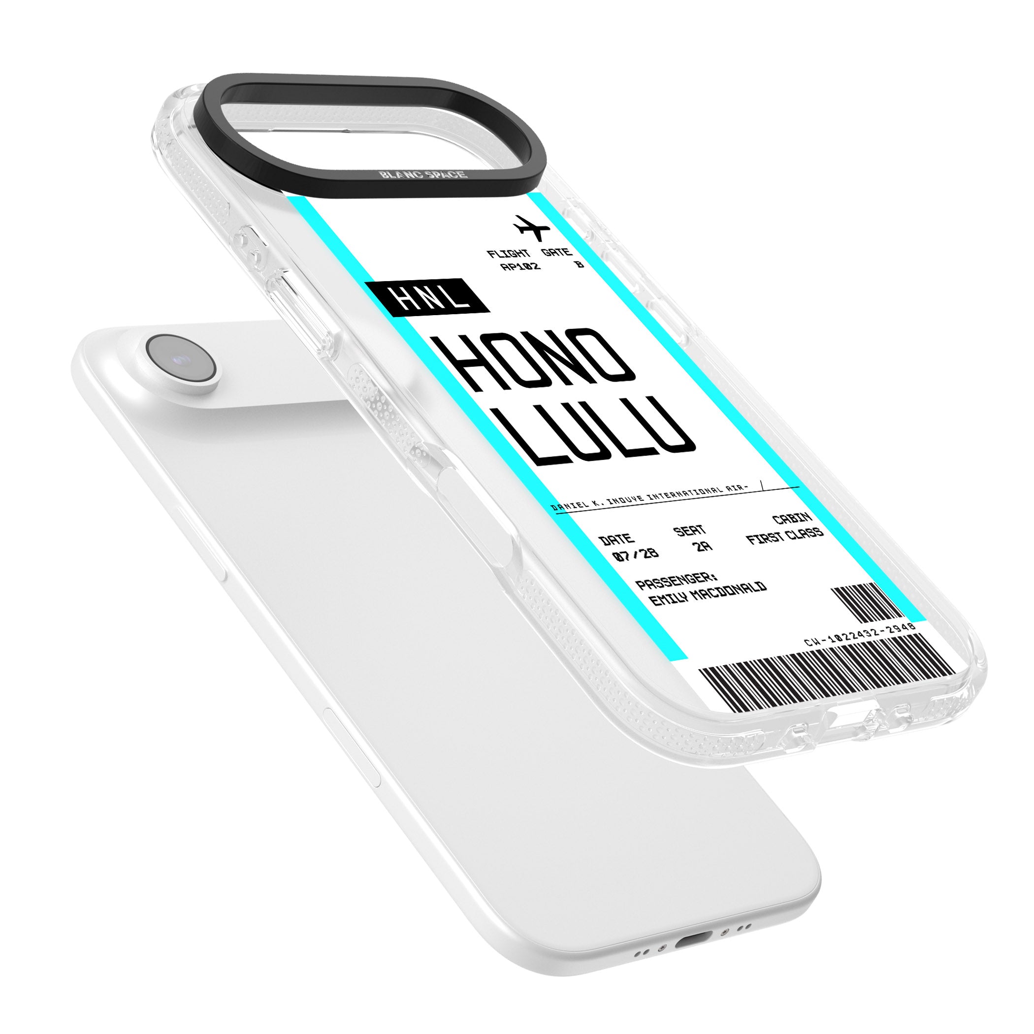 Personalised Honolulu Boarding Pass iPhone 17 Air Impact Air Clear Phone Case Colours
