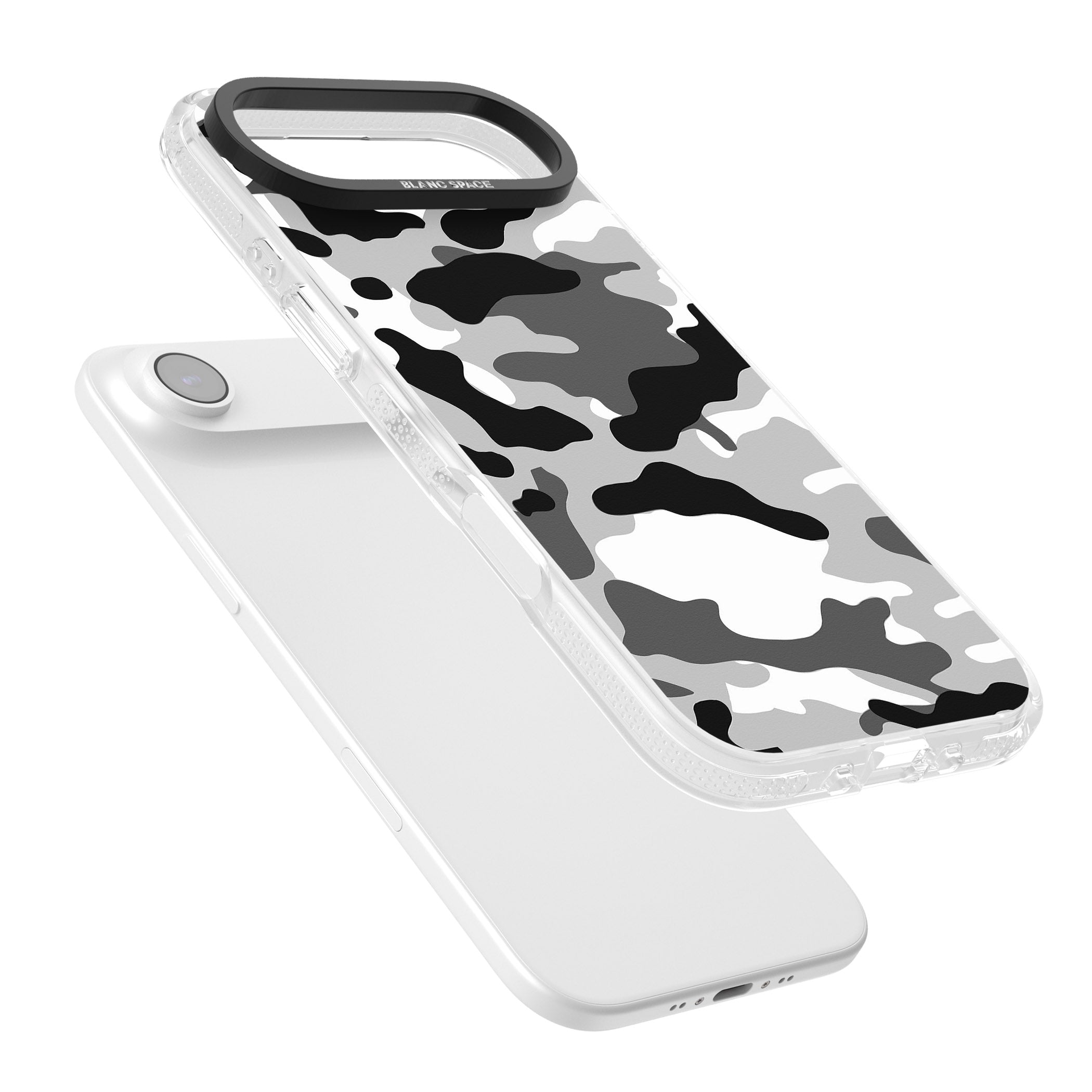 Grey Black Urban Camo iPhone 17 Air Impact Air Clear Phone Case Colours