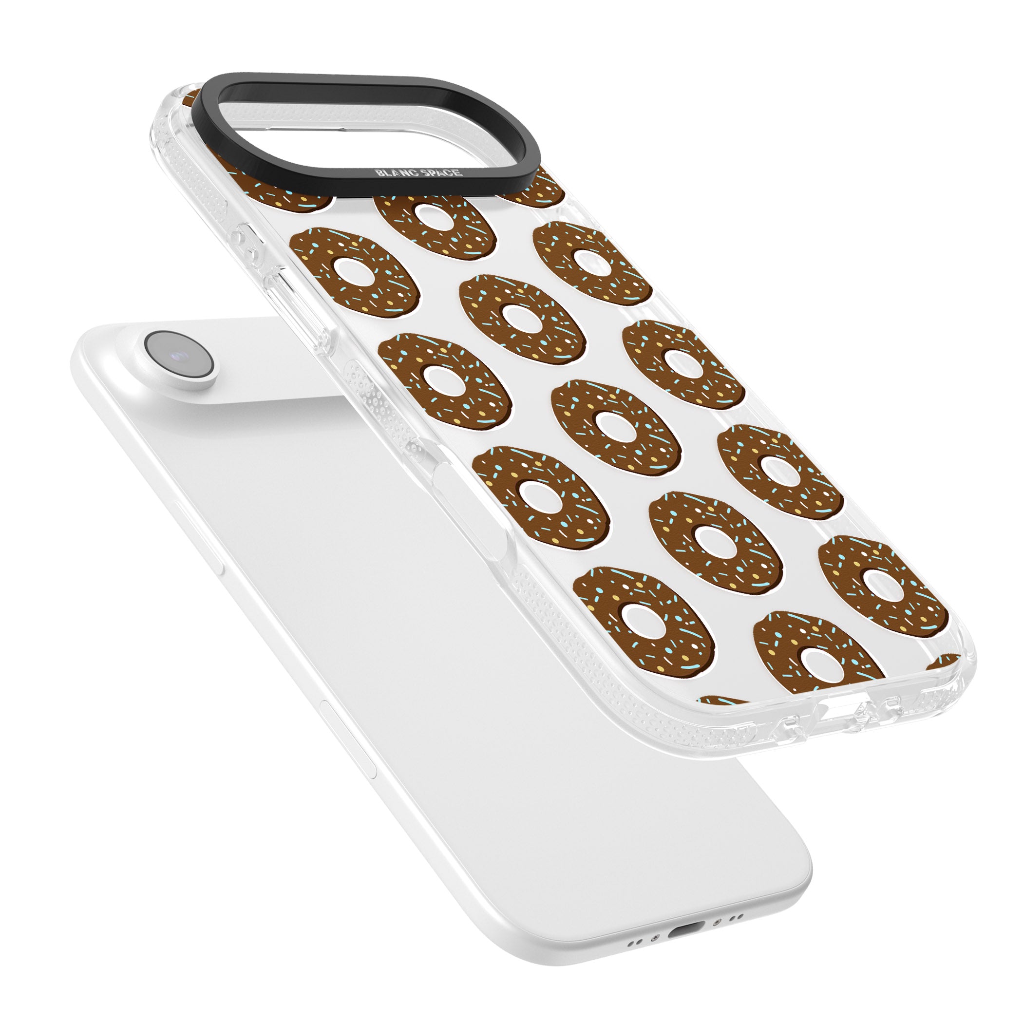 Chocolate Donut Pattern iPhone 17 Air Impact Air Clear Phone Case Colours