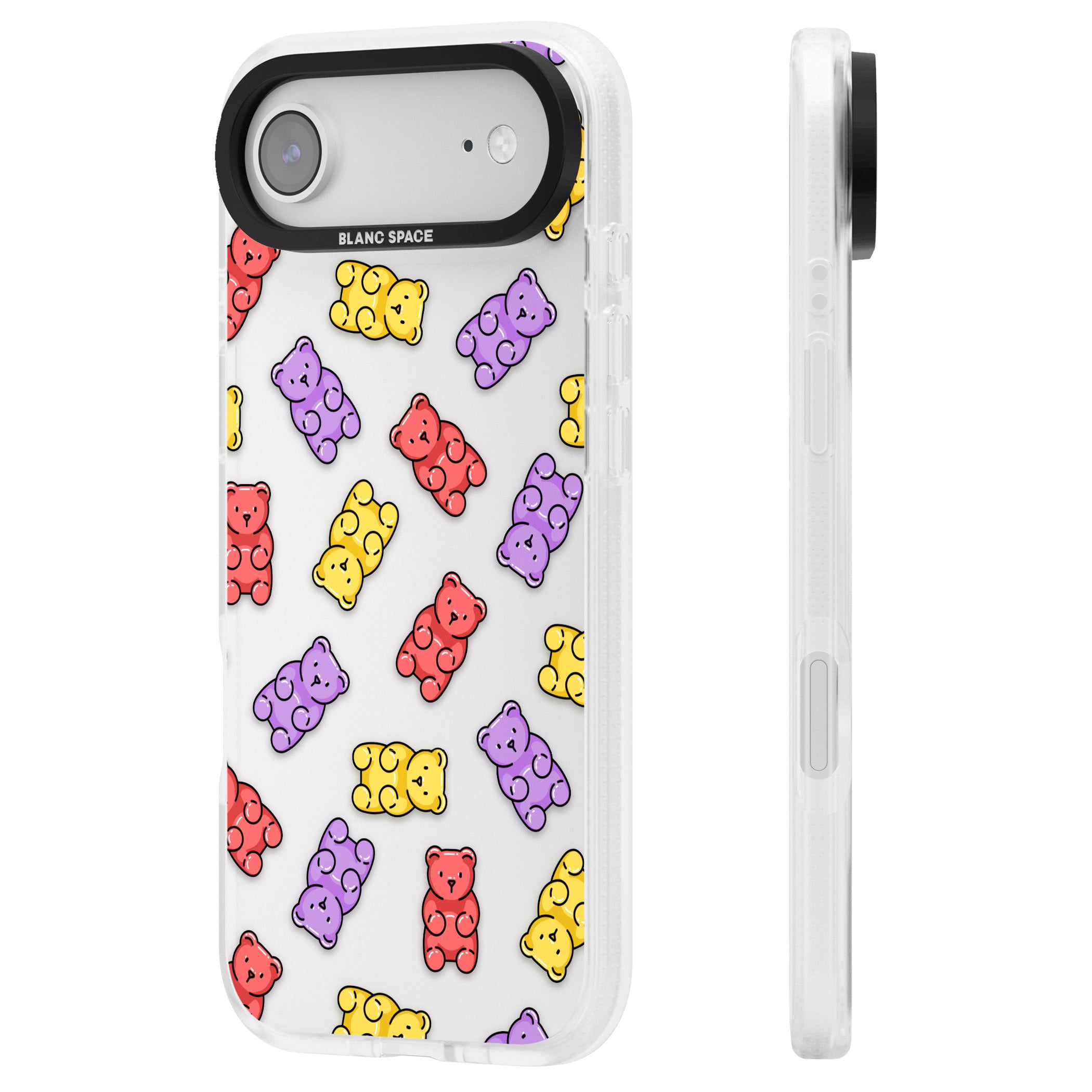 Gummy Bear Pattern iPhone 17 Air Impact Air Clear Phone Case Side Profile