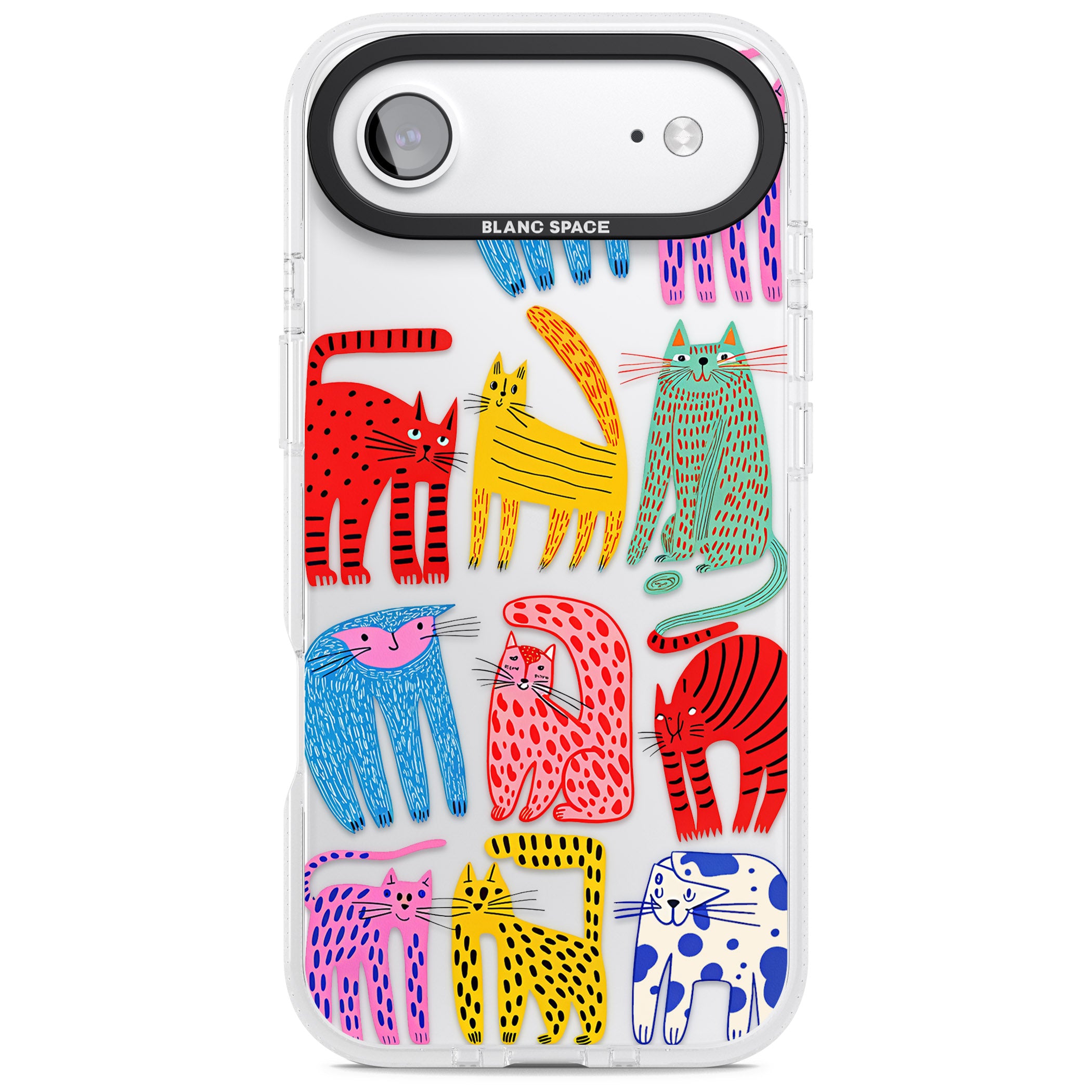 Abstract Colourful Cats iPhone 17 Air Impact Air Clear Phone Case