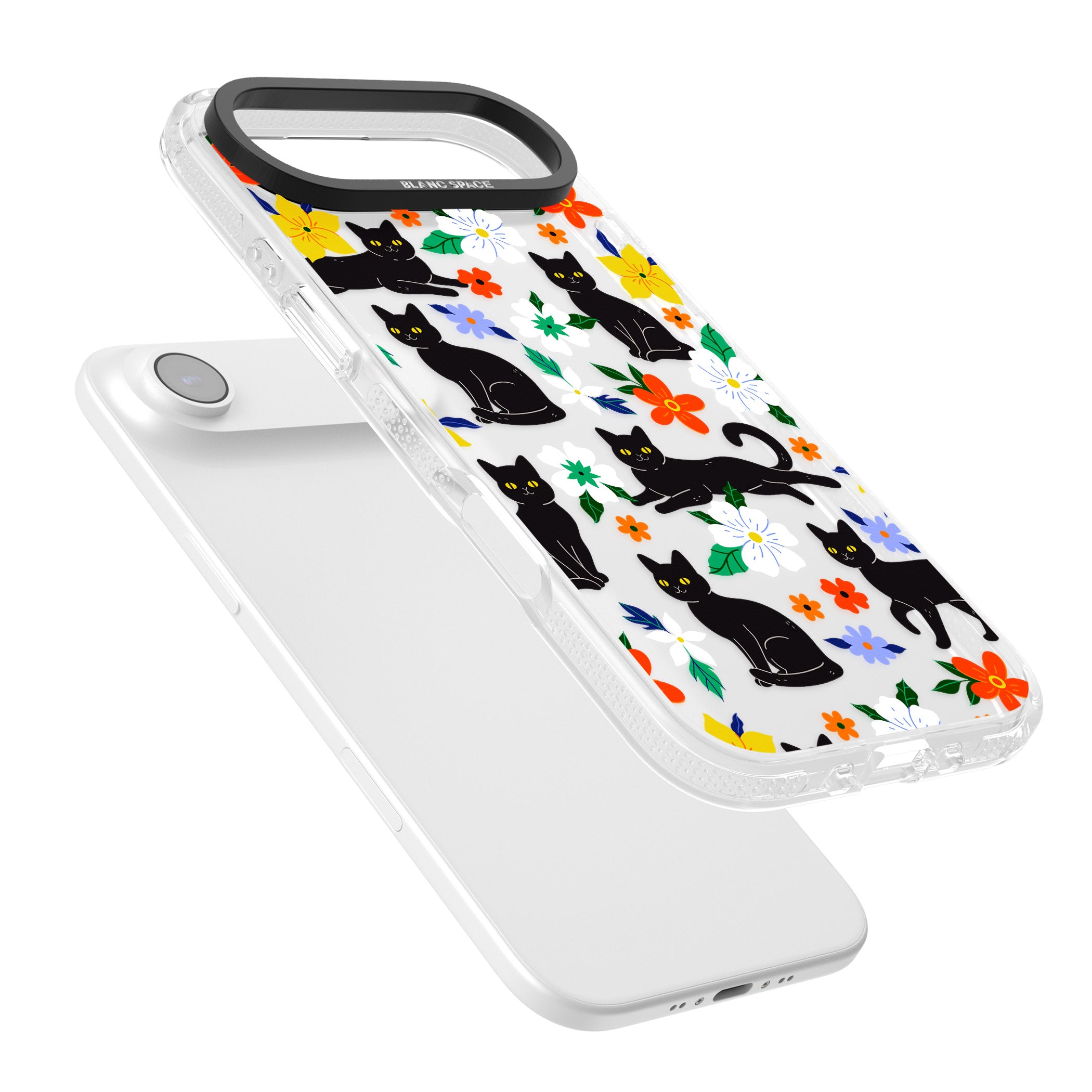 Cats Flowers iPhone 17 Air Impact Air Clear Phone Case Colours