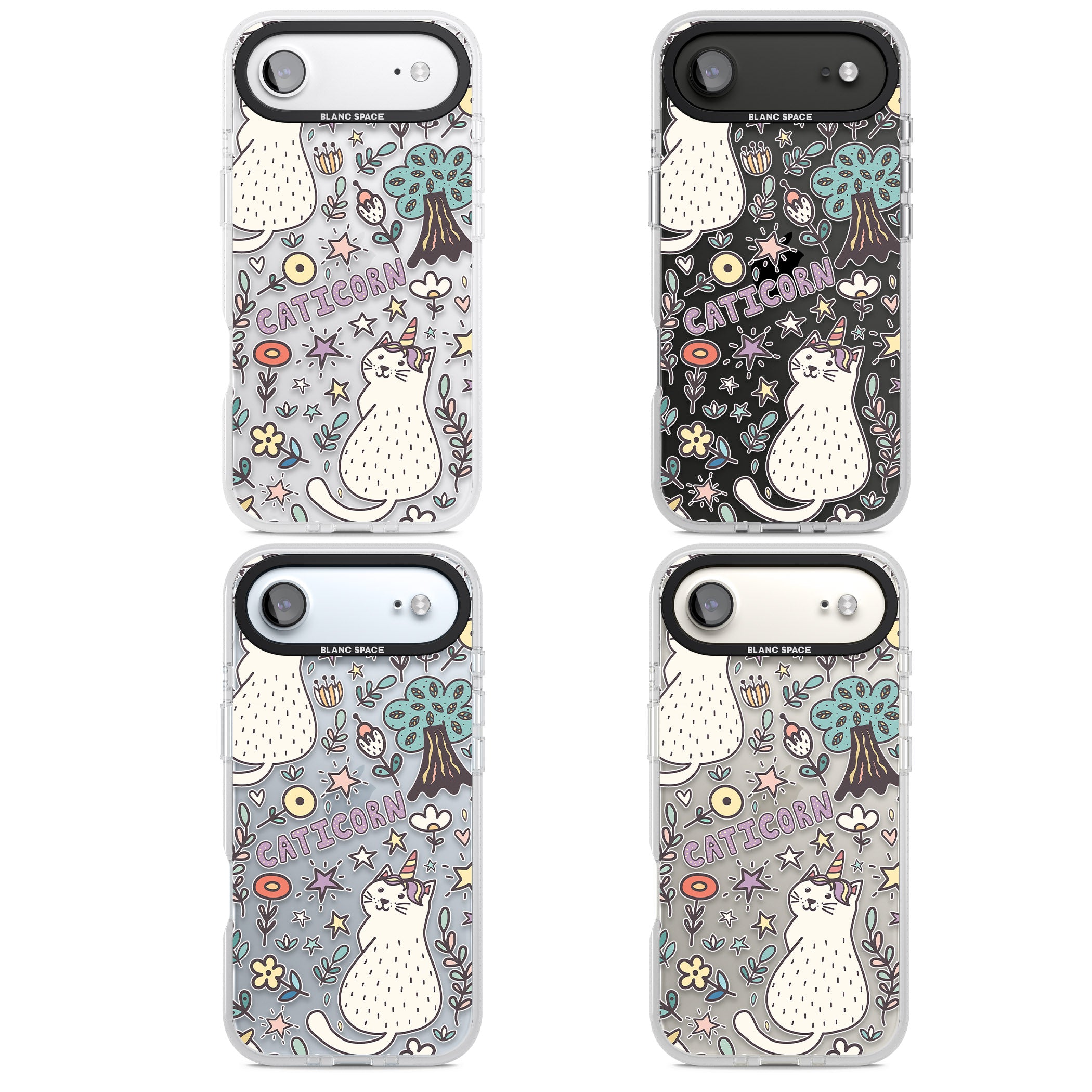 Caticorn Pattern iPhone 17 Air Impact Air Clear Phone Case APT Impact Protection