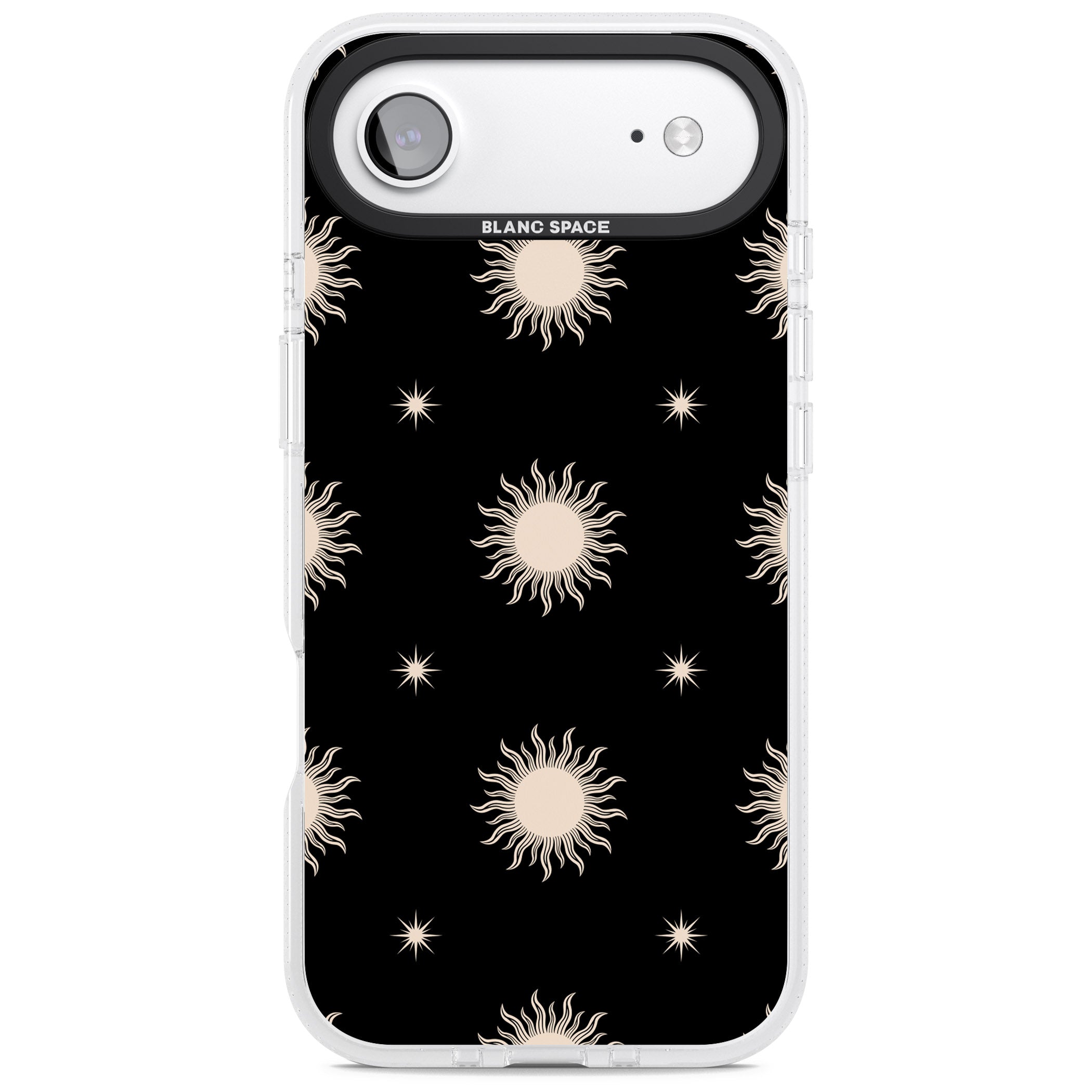 Celestial Patterns Classic Suns (Black) iPhone 17 Air Impact Air Clear Phone Case