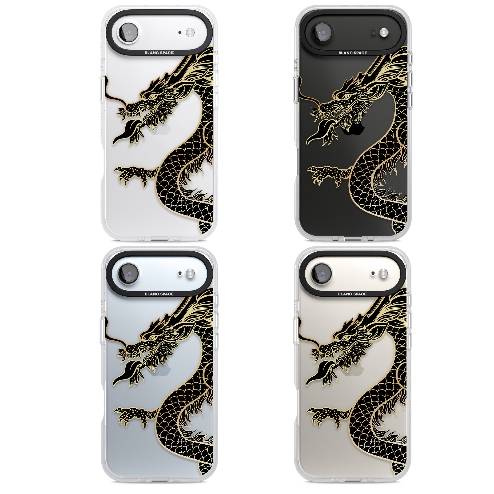 Large Black Dragon iPhone 17 Air Impact Air Clear Phone Case APT Impact Protection