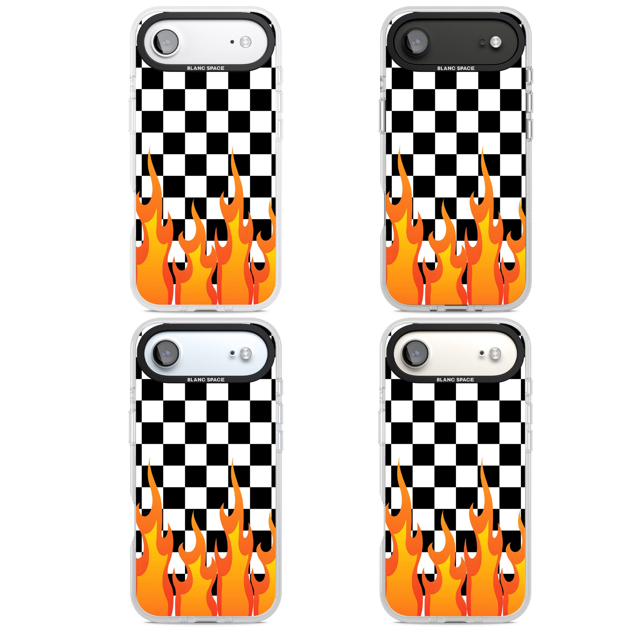 Checkered Fire iPhone 17 Air Impact Air Clear Phone Case APT Impact Protection