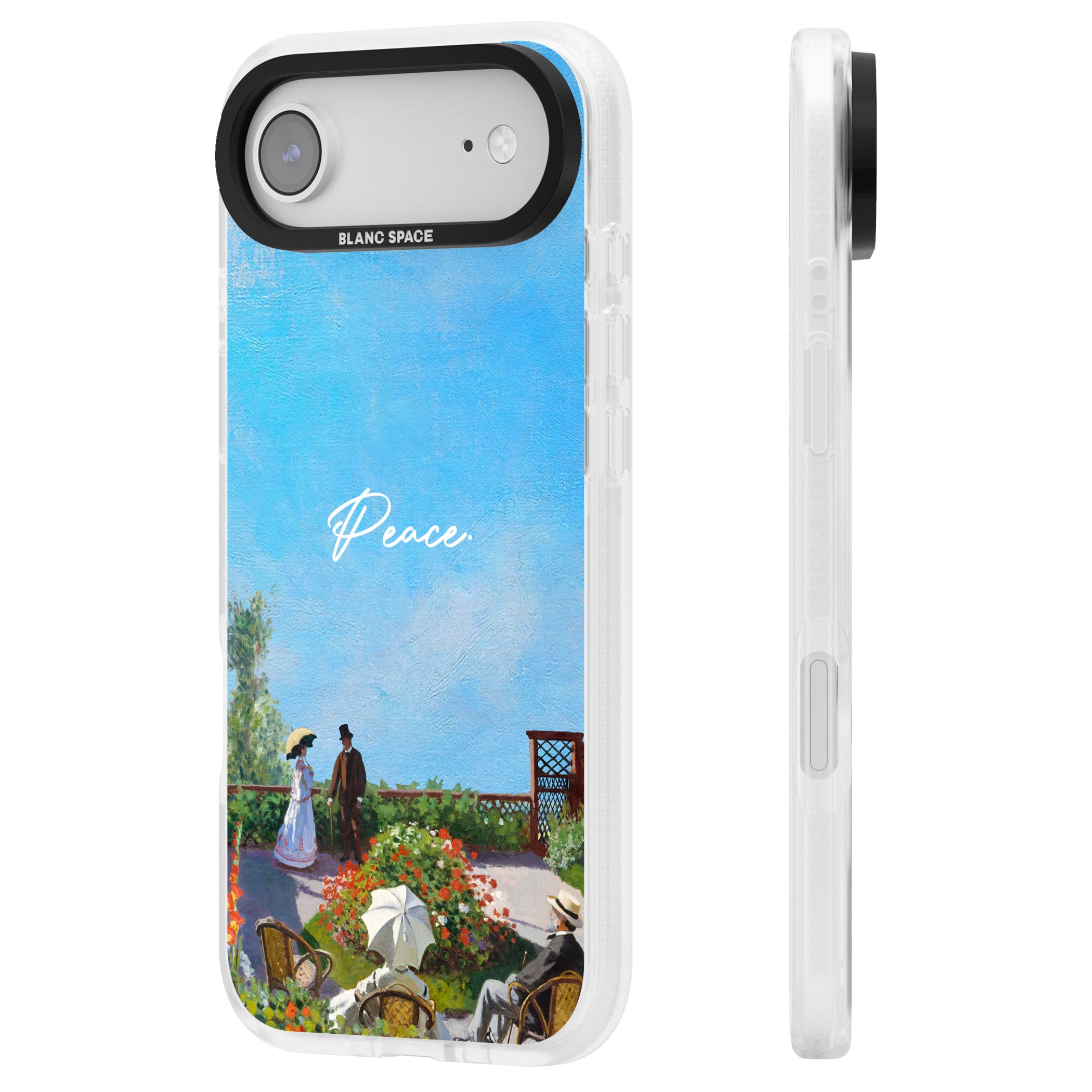 Monet Garden Terrace iPhone 17 Air Impact Air Clear Phone Case Side Profile