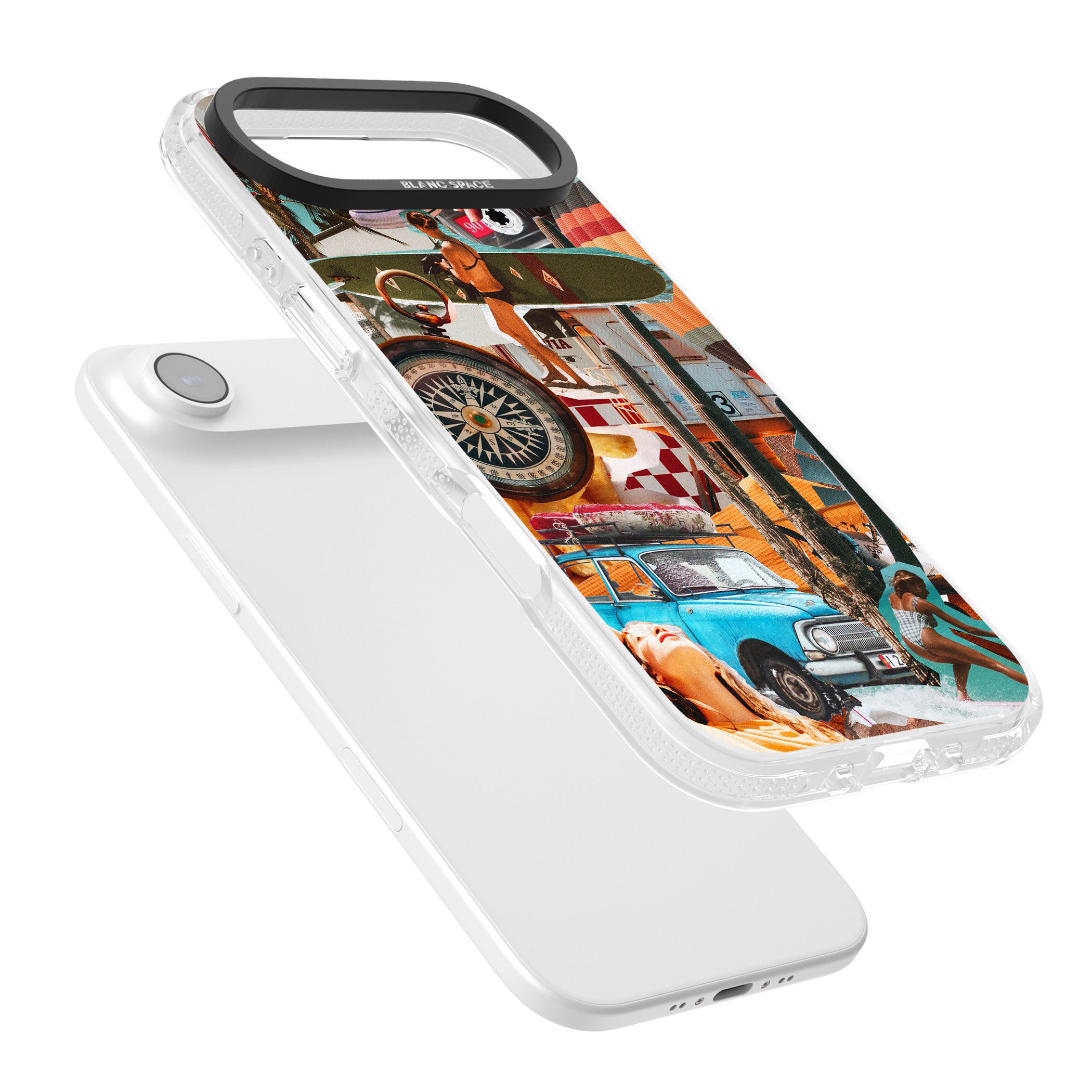 Vintage Collage: Road Trip iPhone 17 Air Impact Air Clear Phone Case Colours