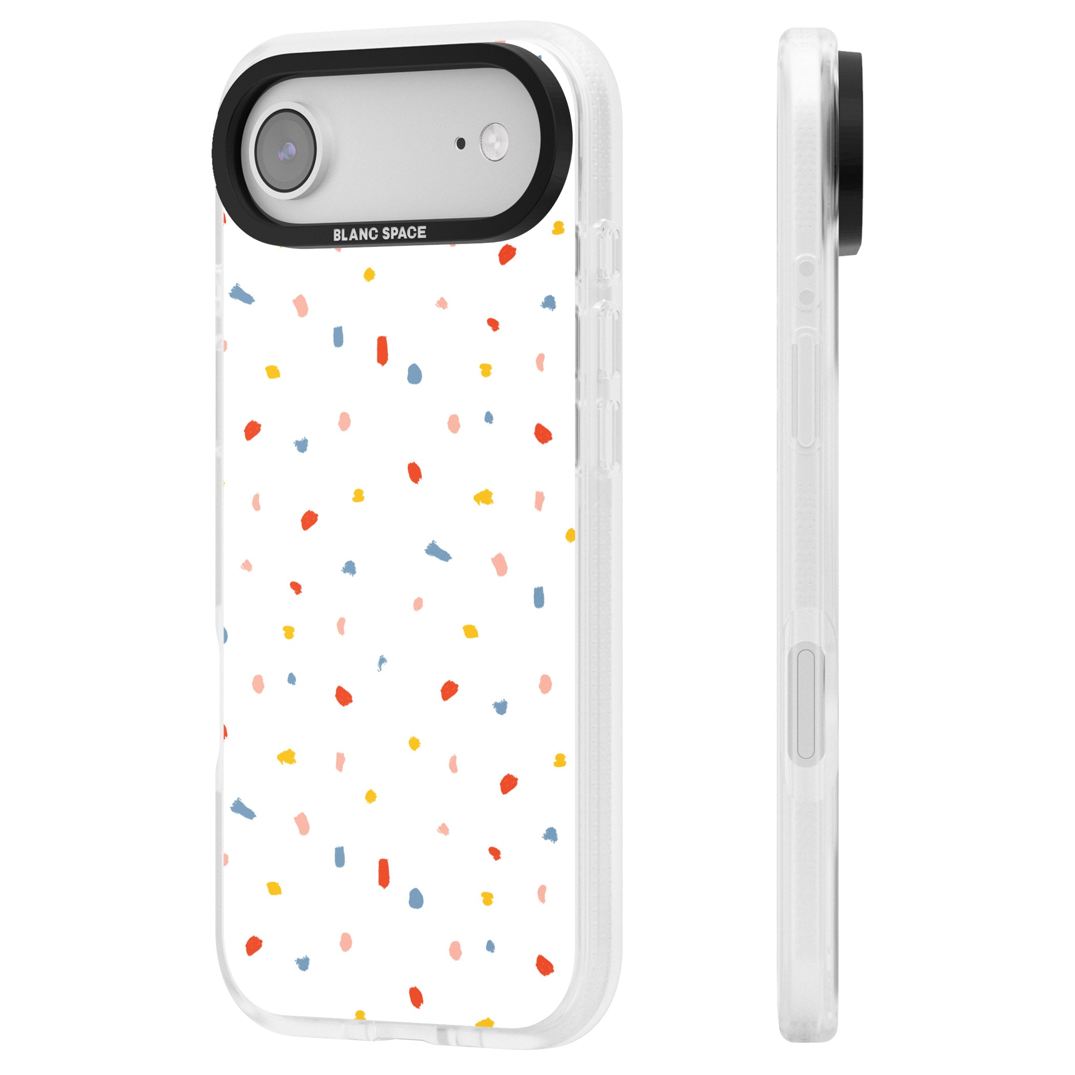 Confetti Speckle iPhone 17 Air Impact Air Clear Phone Case Side Profile