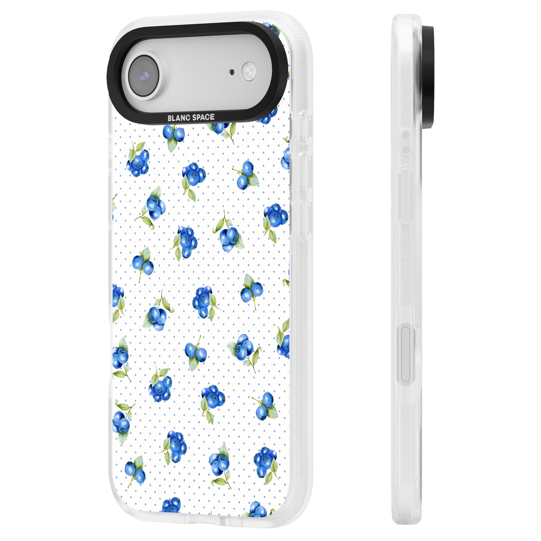 Blueberry Picnic iPhone 17 Air Impact Air Clear Phone Case Side Profile