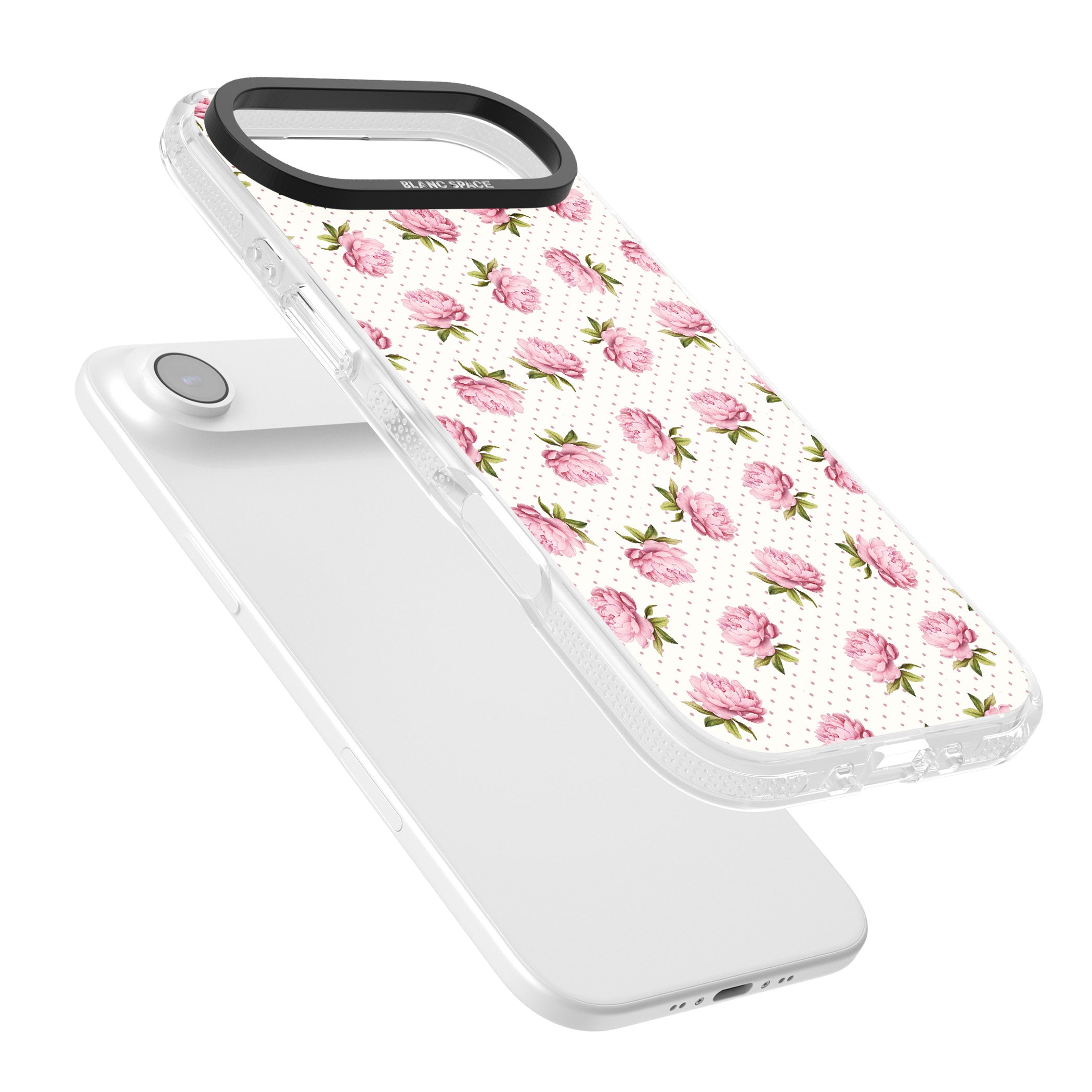 Soft Peonies iPhone 17 Air Impact Air Clear Phone Case Colours