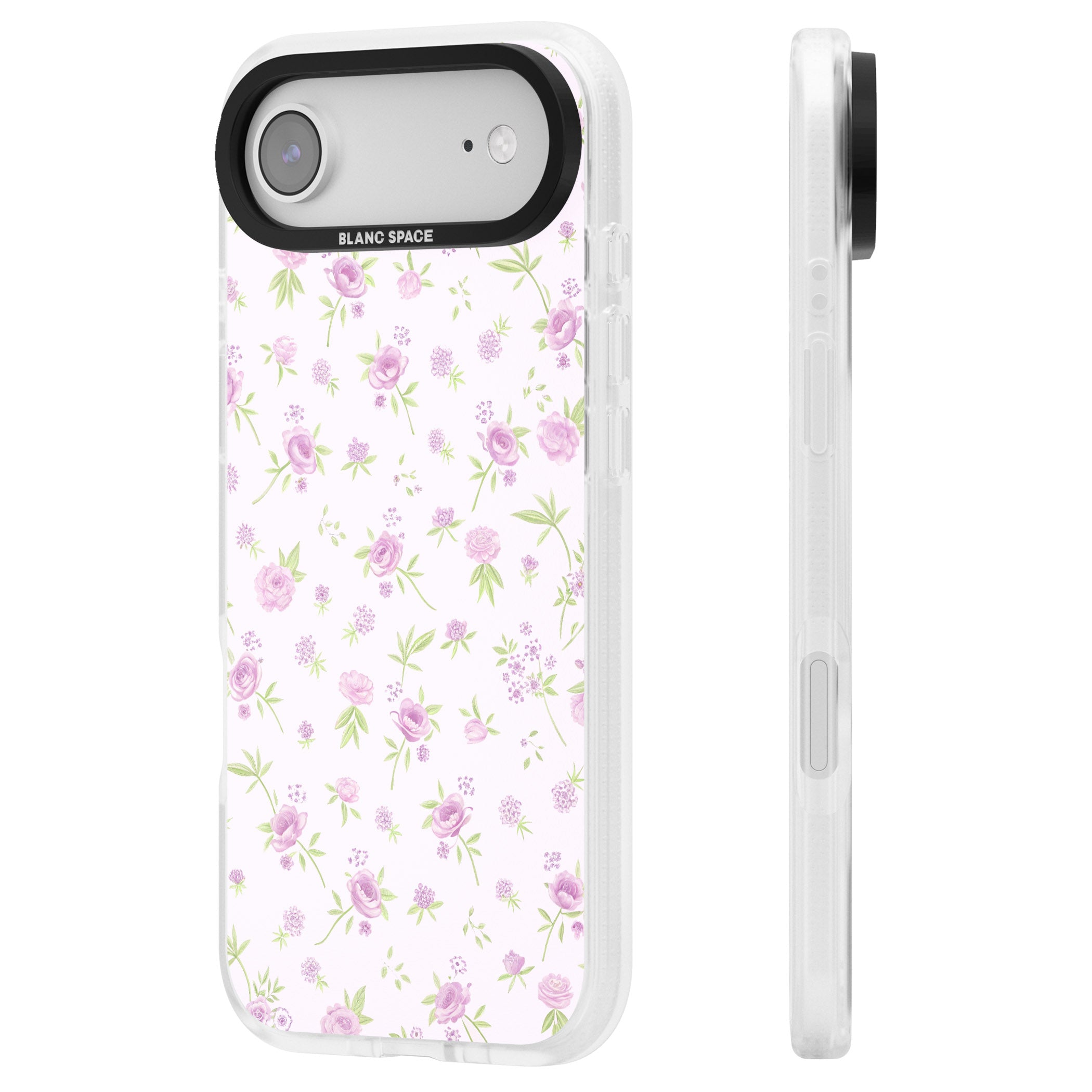 Pink Peonies iPhone 17 Air Impact Air Clear Phone Case Side Profile