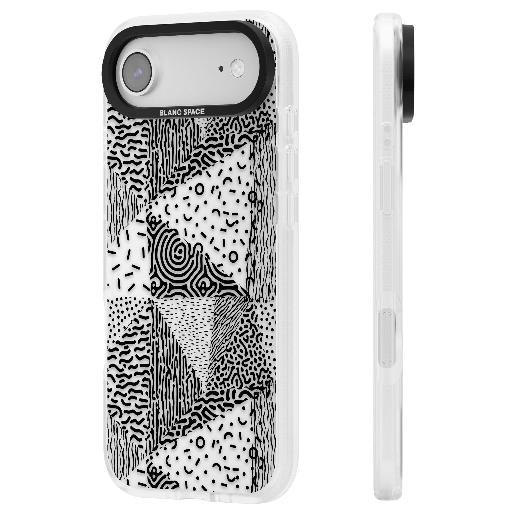 Monochrome Pattern iPhone 17 Air Impact Air Clear Phone Case Side Profile