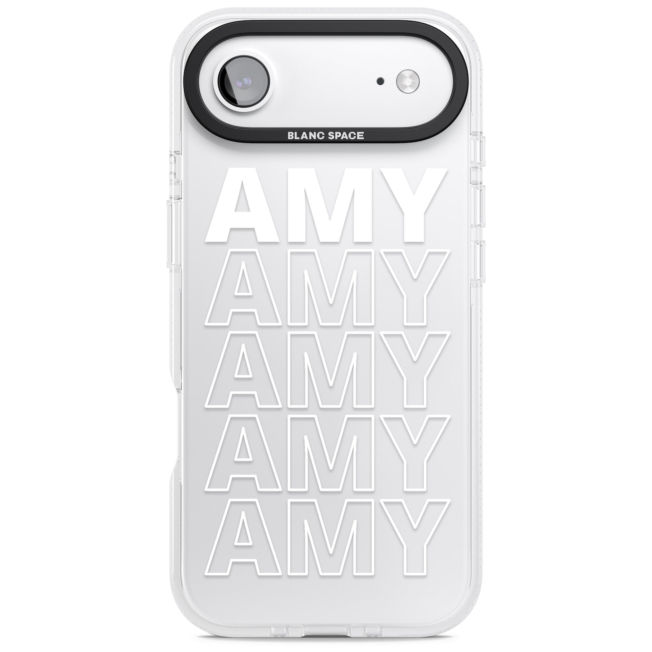 Personalised Bold Name Repeated iPhone 17 Air Impact Air Clear Phone Case