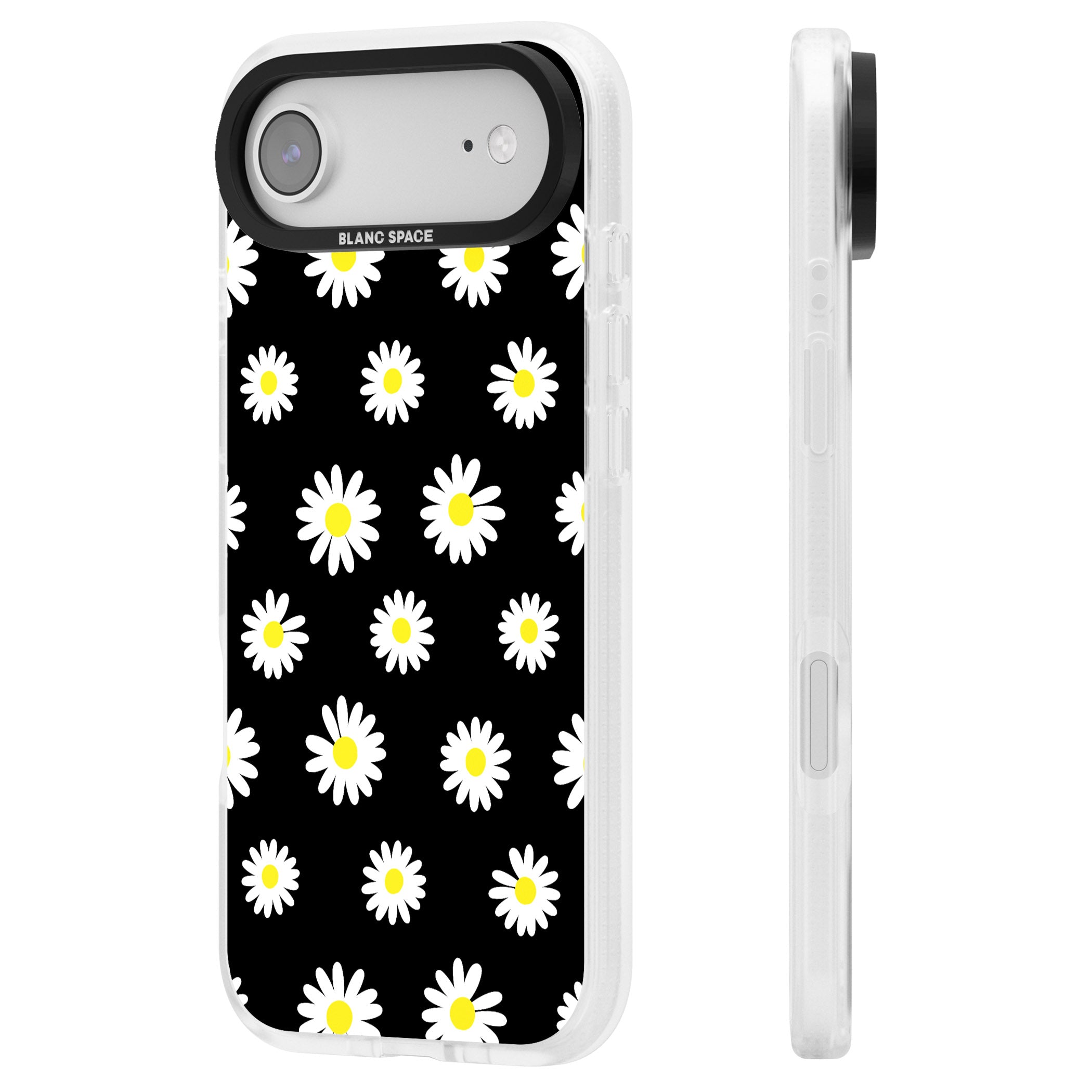 Personalised Chic Daisy Pattern iPhone 17 Air Impact Air Clear Phone Case Side Profile