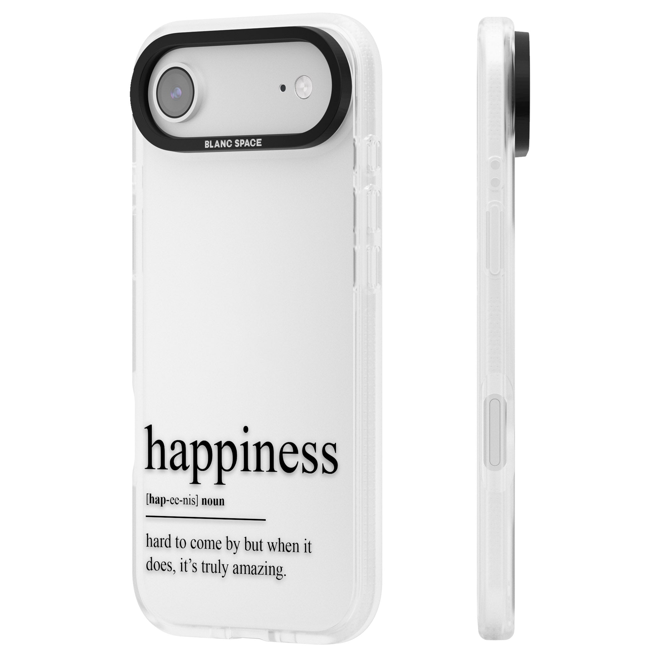Happiness iPhone 17 Air Impact Air Clear Phone Case Side Profile