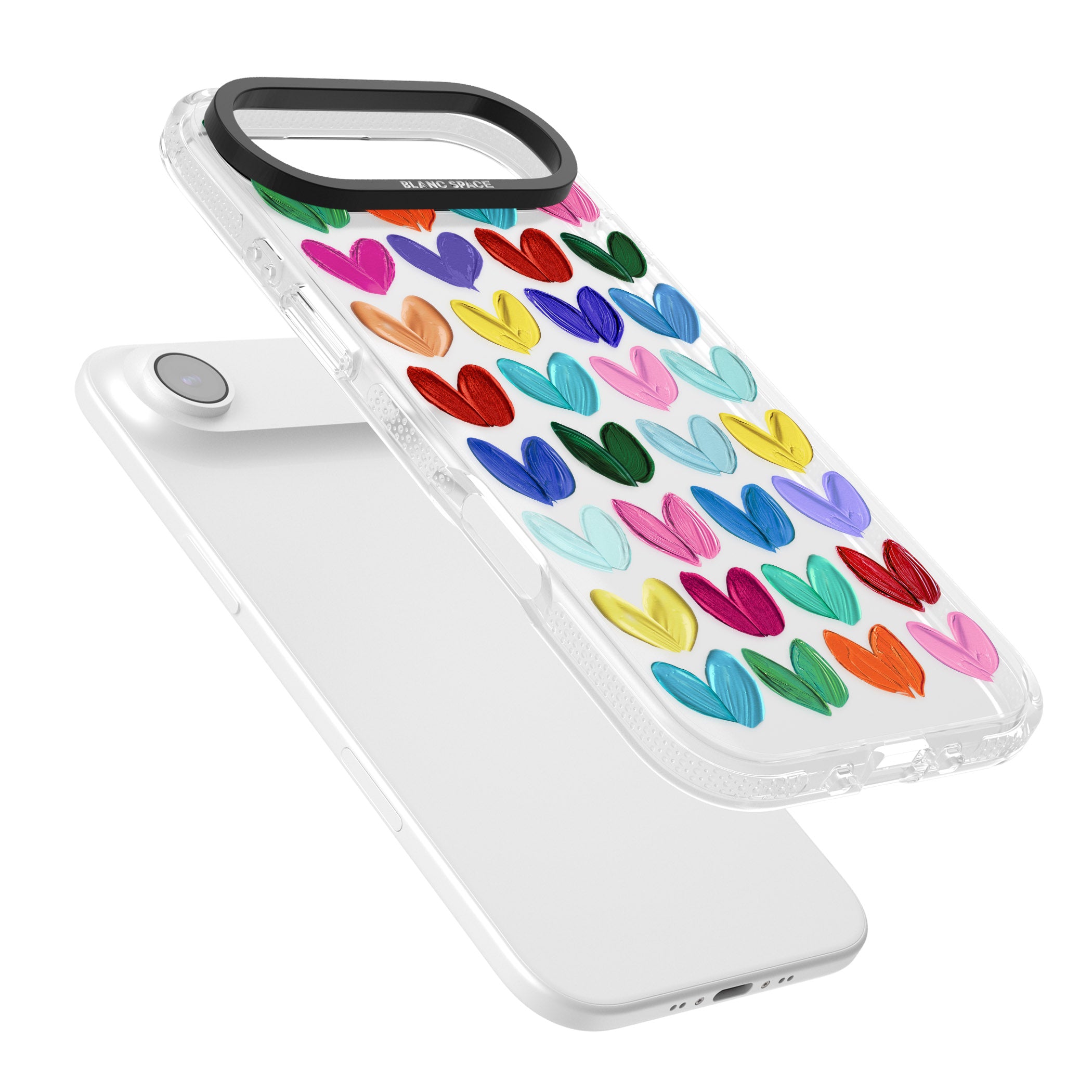 Oil Painted Hearts iPhone 17 Air Impact Air Clear Phone Case Colours
