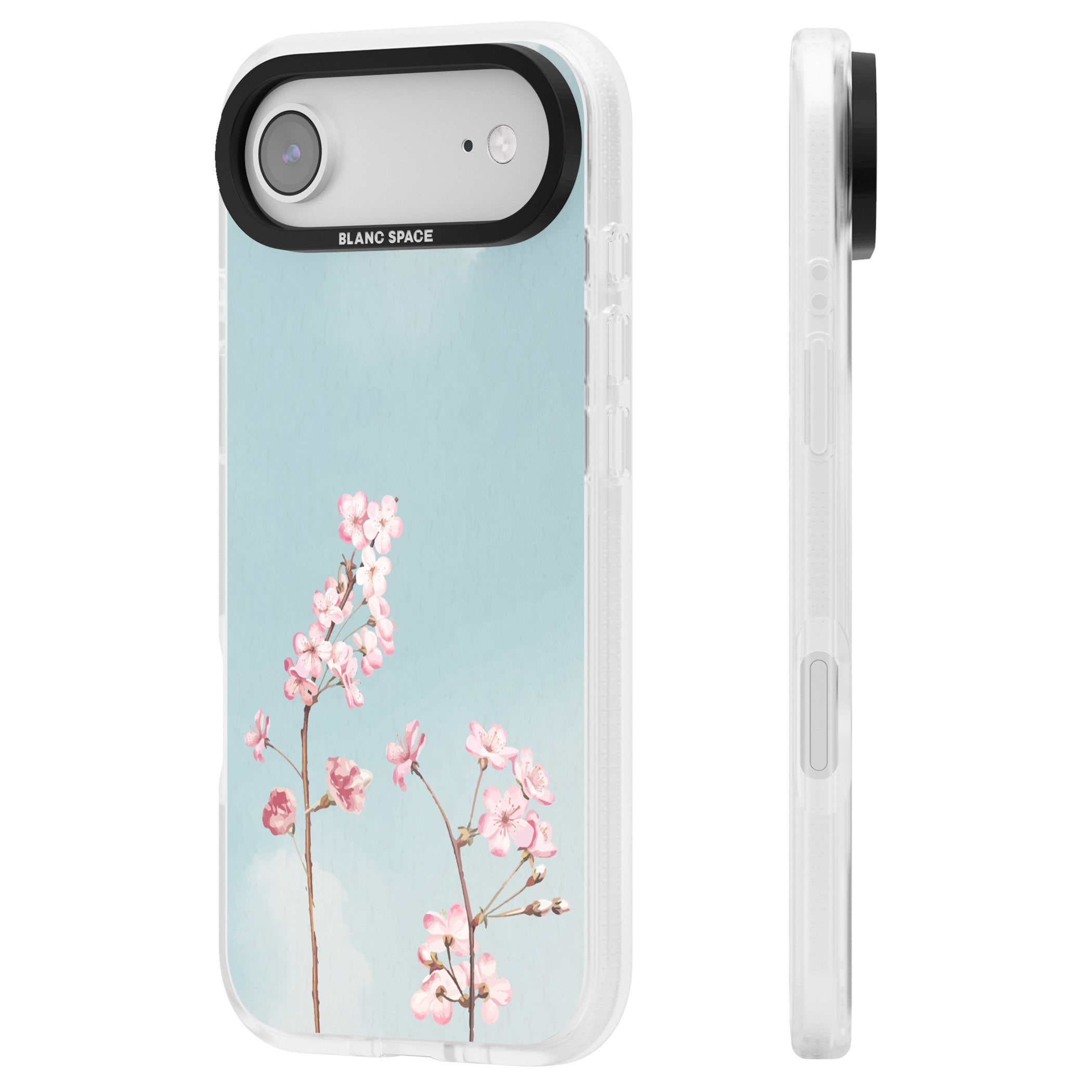 Blossom Flower Sky iPhone 17 Air Impact Air Clear Phone Case Side Profile