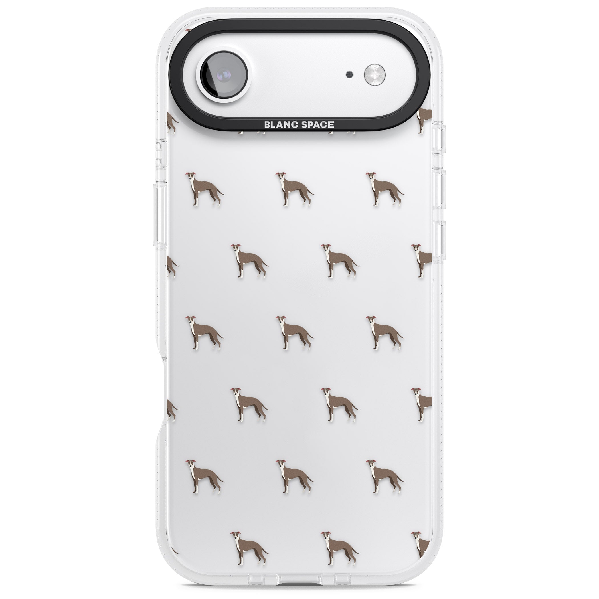 Whippet Dog Pattern Clear iPhone 17 Air Impact Air Clear Phone Case
