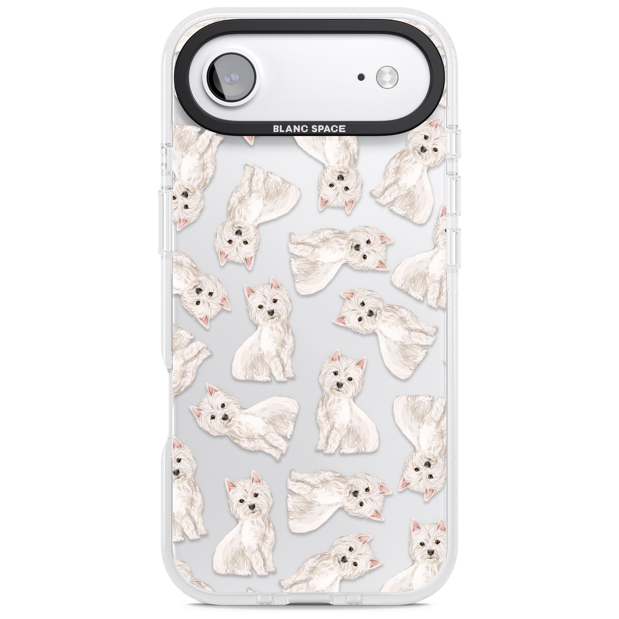 Westie Dog Pattern iPhone 17 Air Impact Air Clear Phone Case
