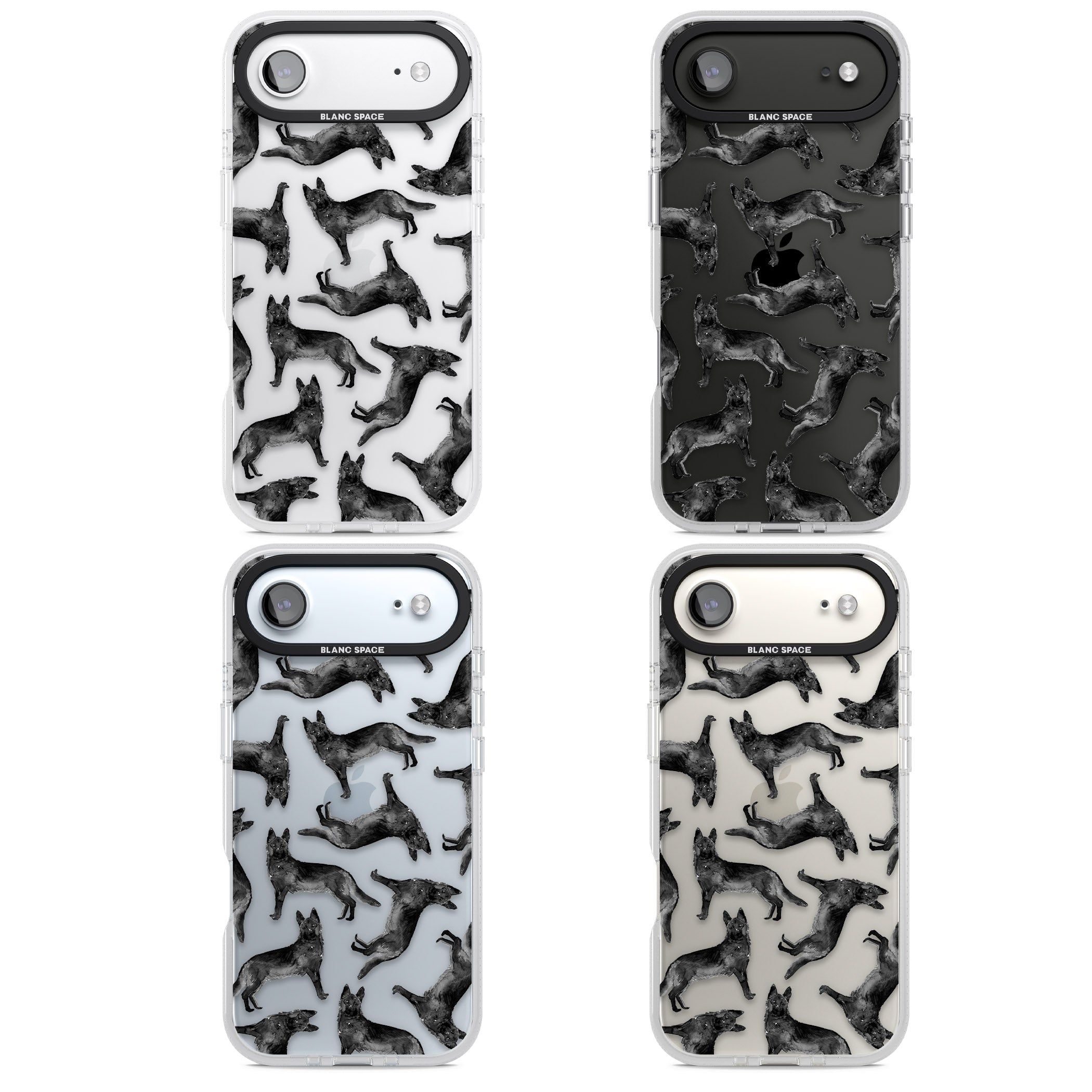 German Shepherd Pattern Black iPhone 17 Air Impact Air Clear Phone Case APT Impact Protection