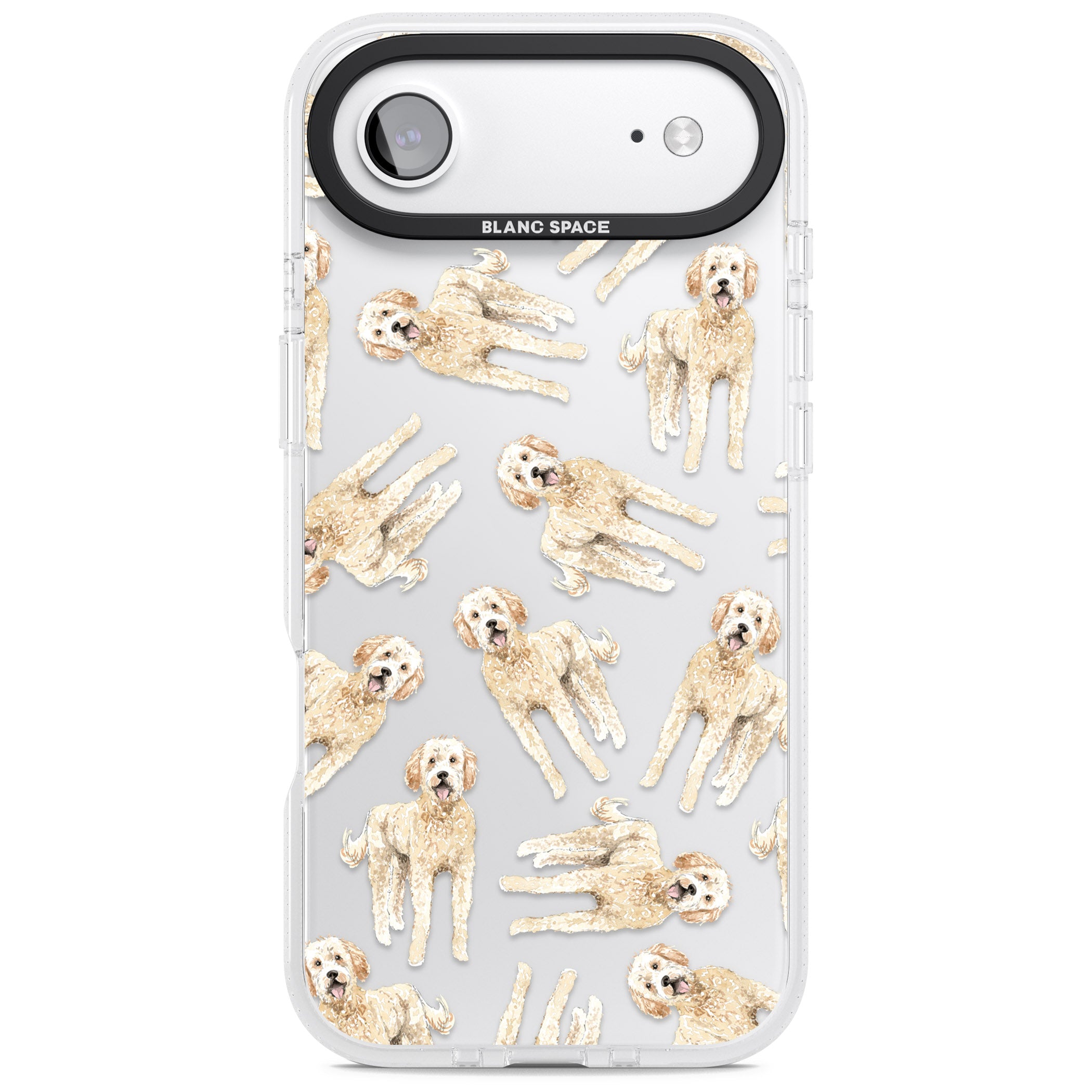 Goldendoodle Watercolour Dog Pattern iPhone 17 Air Impact Air Clear Phone Case