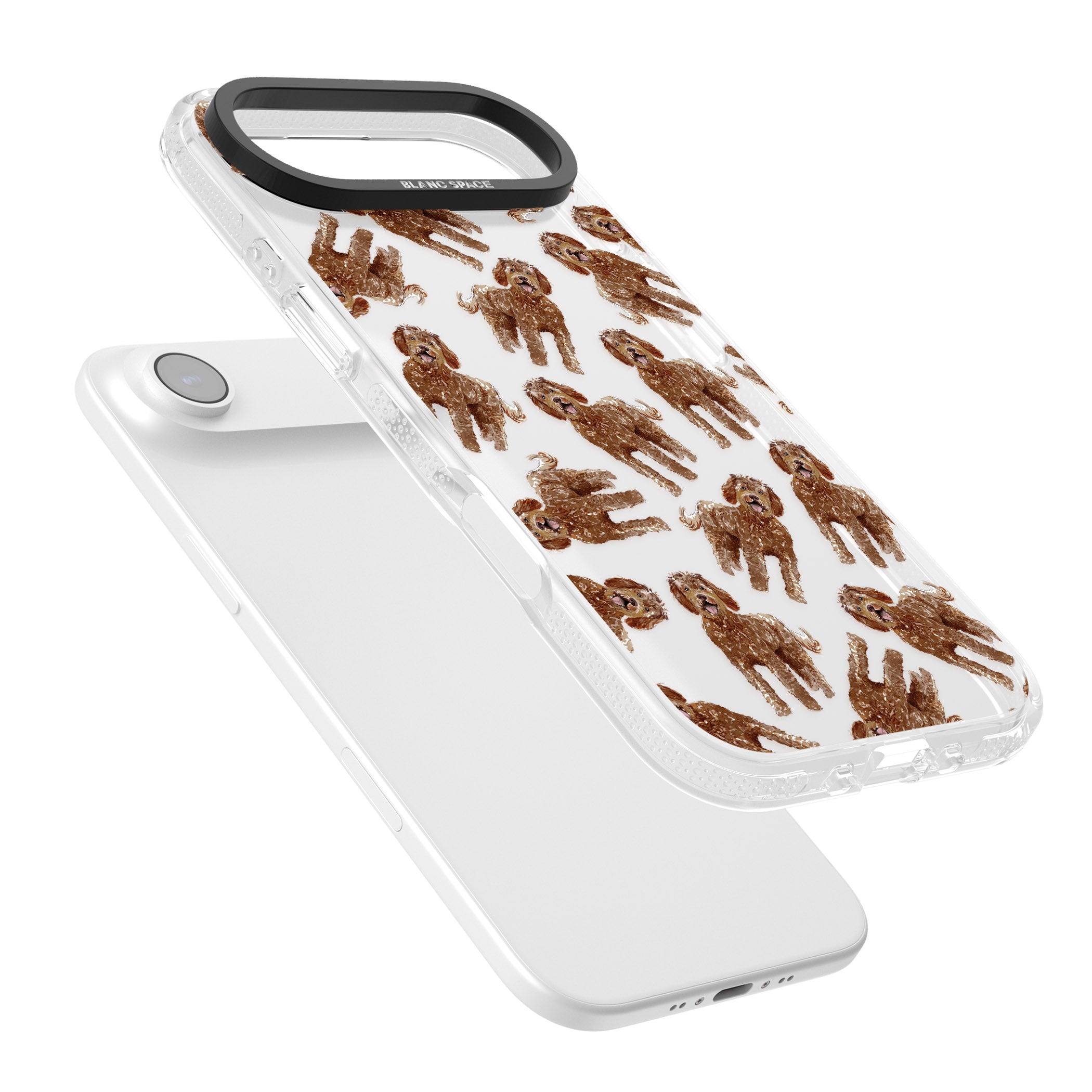 Labradoodle Brown Pattern iPhone 17 Air Impact Air Clear Phone Case Colours