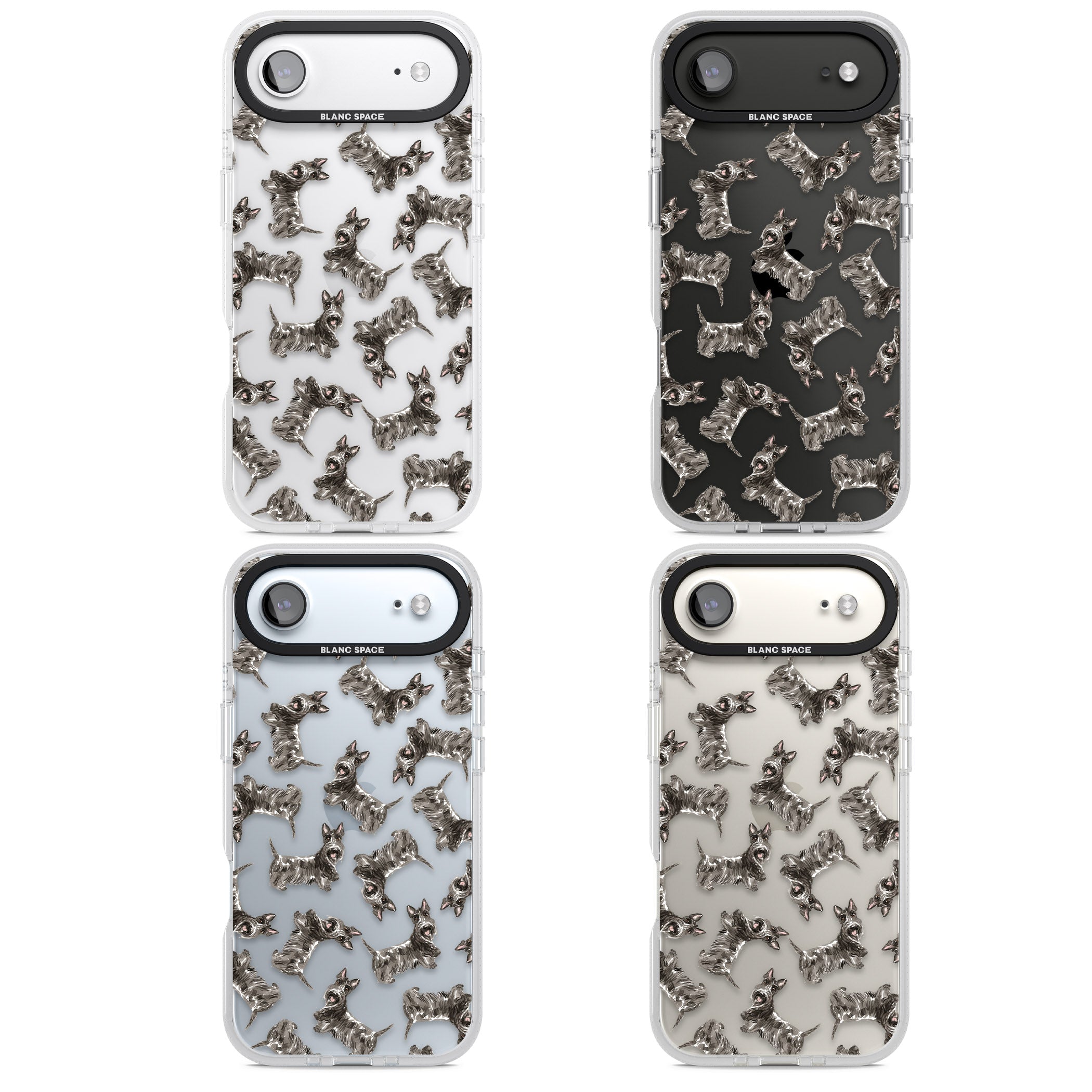 Scottish Terrier Pattern iPhone 17 Air Impact Air Clear Phone Case APT Impact Protection